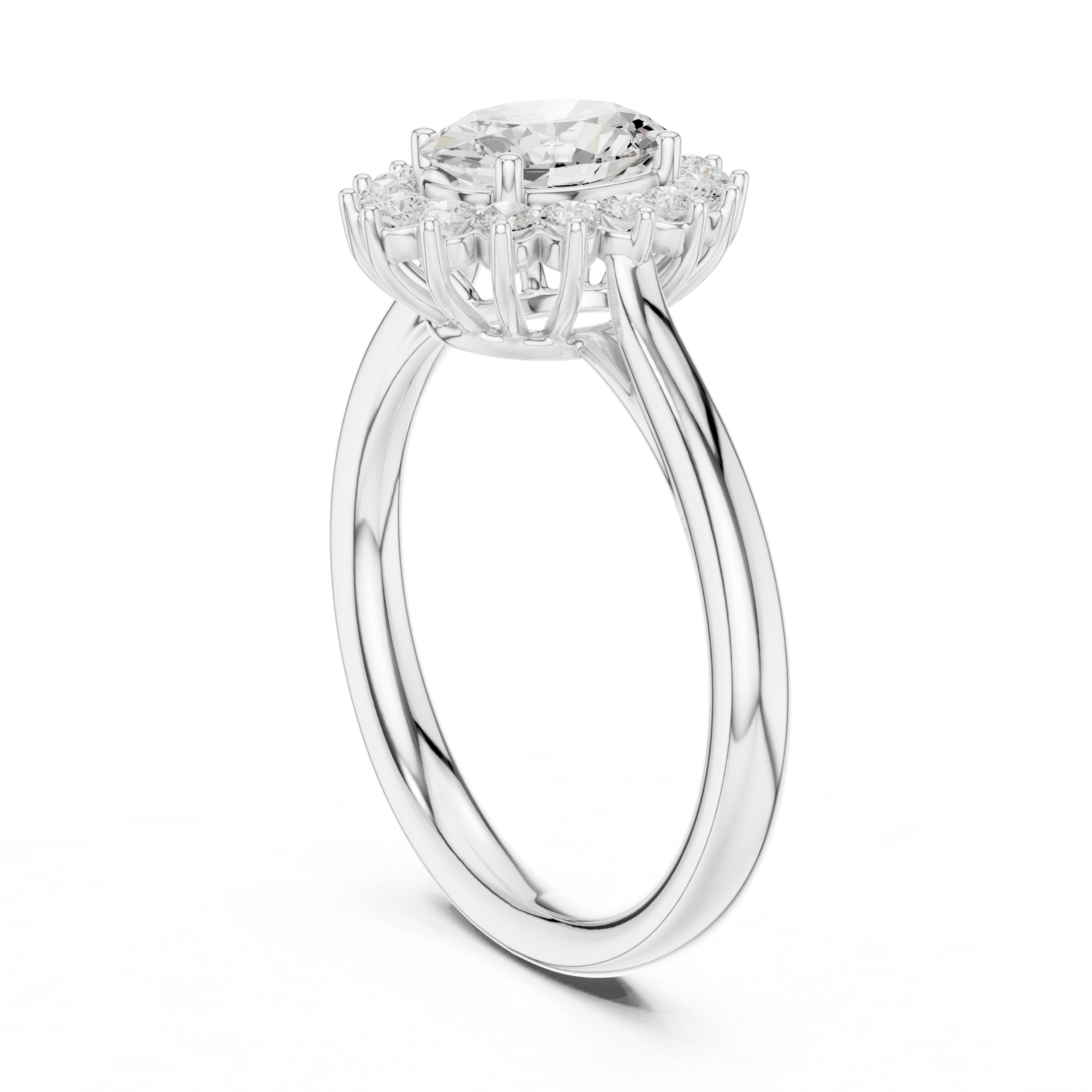 Oval Cut Halo Diamond Engagement Ring