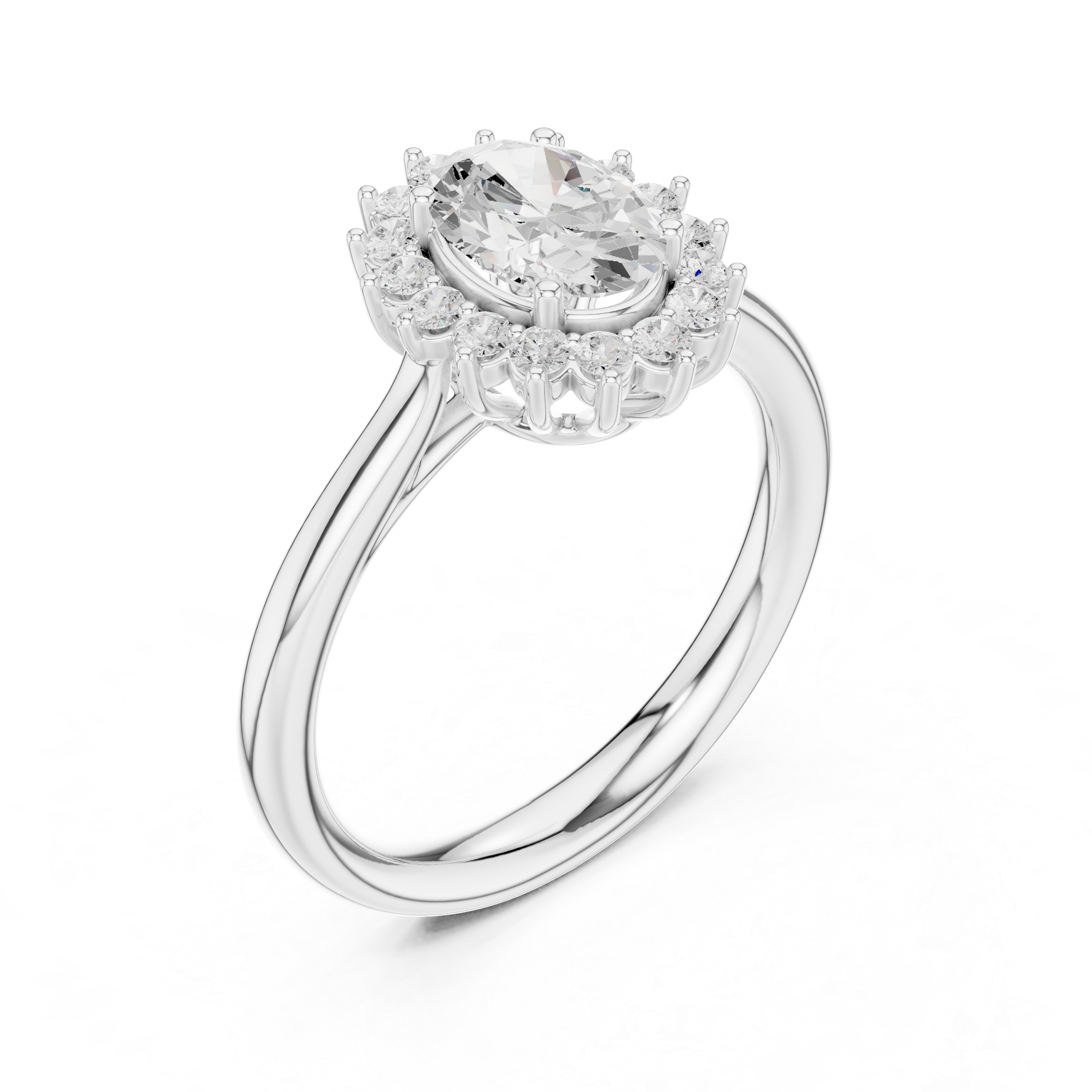 Oval Cut Halo Diamond Engagement Ring
