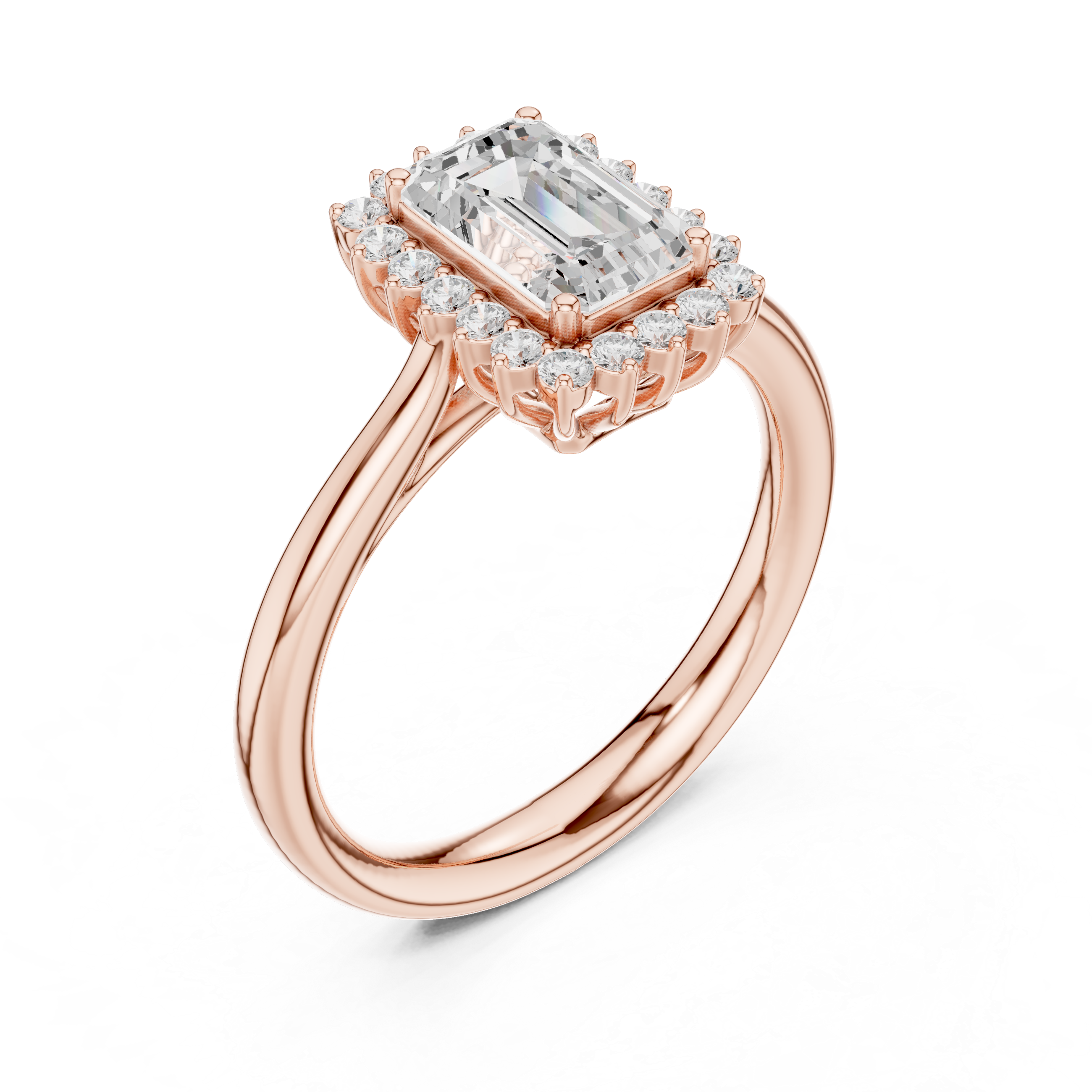 Radiant Cut Halo Diamond Engagement Ring