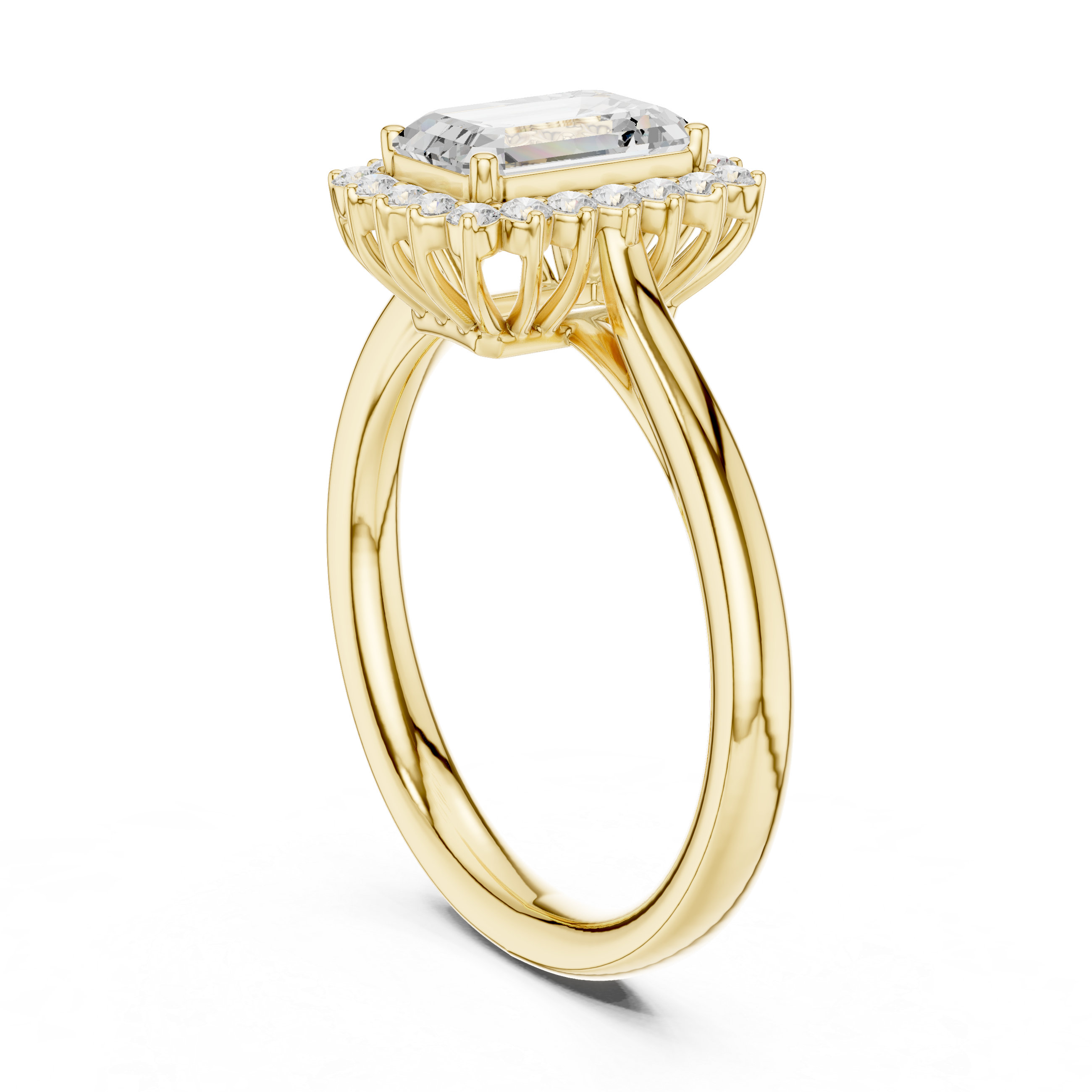 Radiant Cut Halo Diamond Engagement Ring