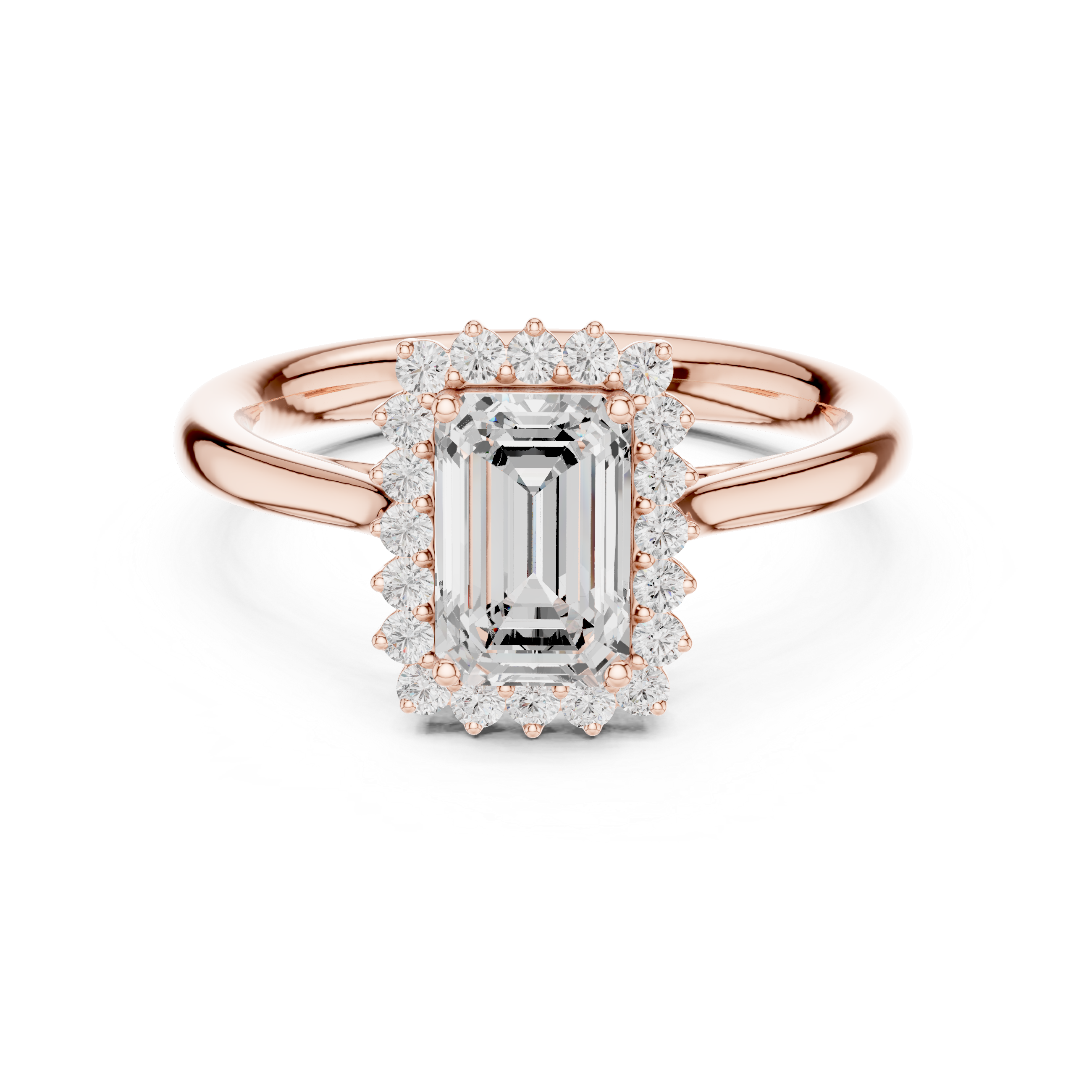 Radiant Cut Halo Diamond Engagement Ring