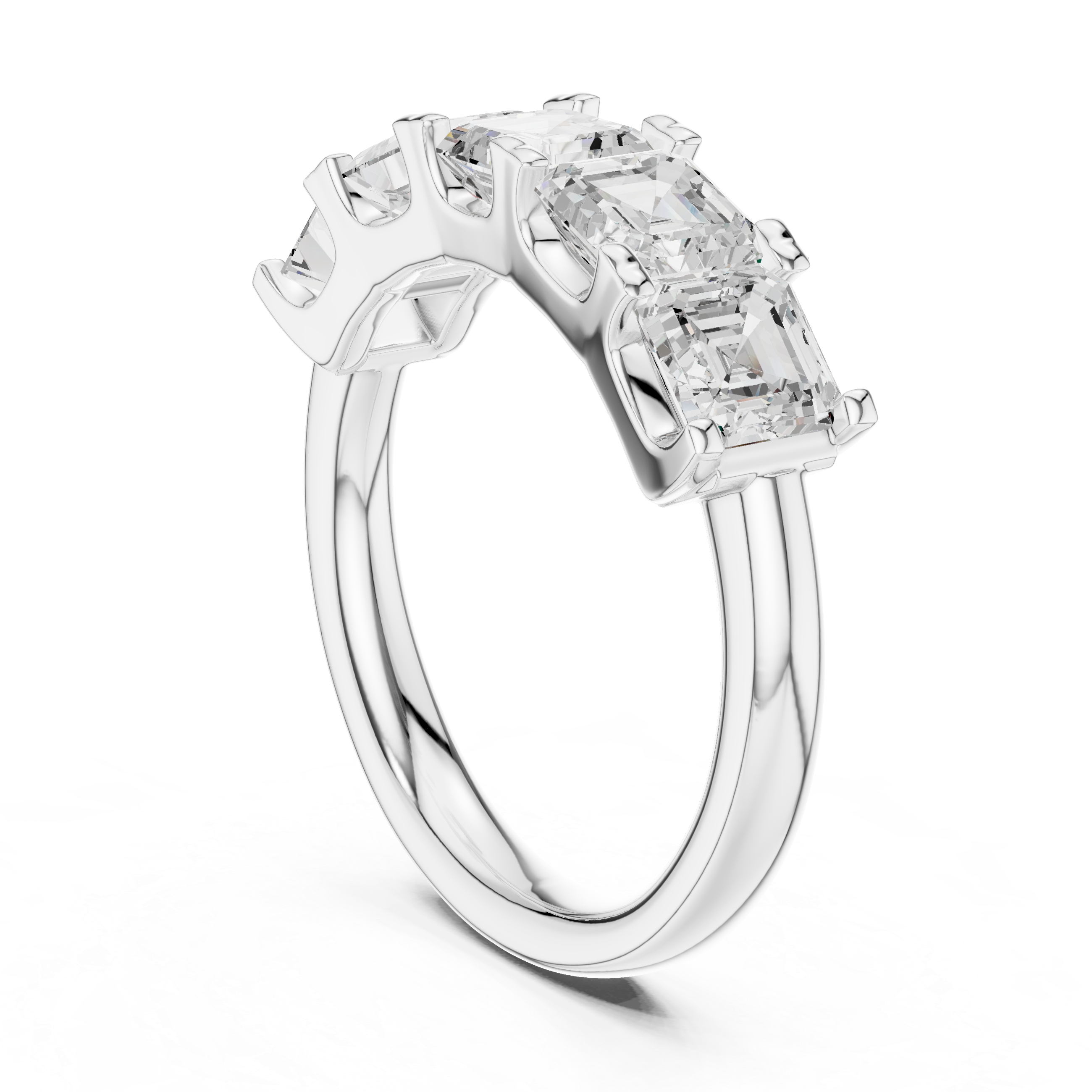 Asscher Cut Five Stone Diamond Ring