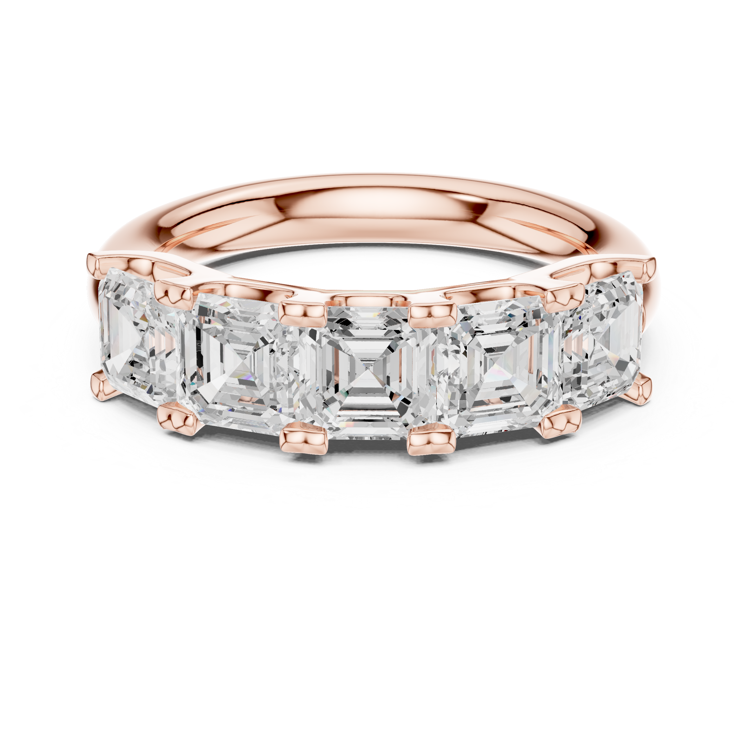 Asscher Cut Five Stone Diamond Ring