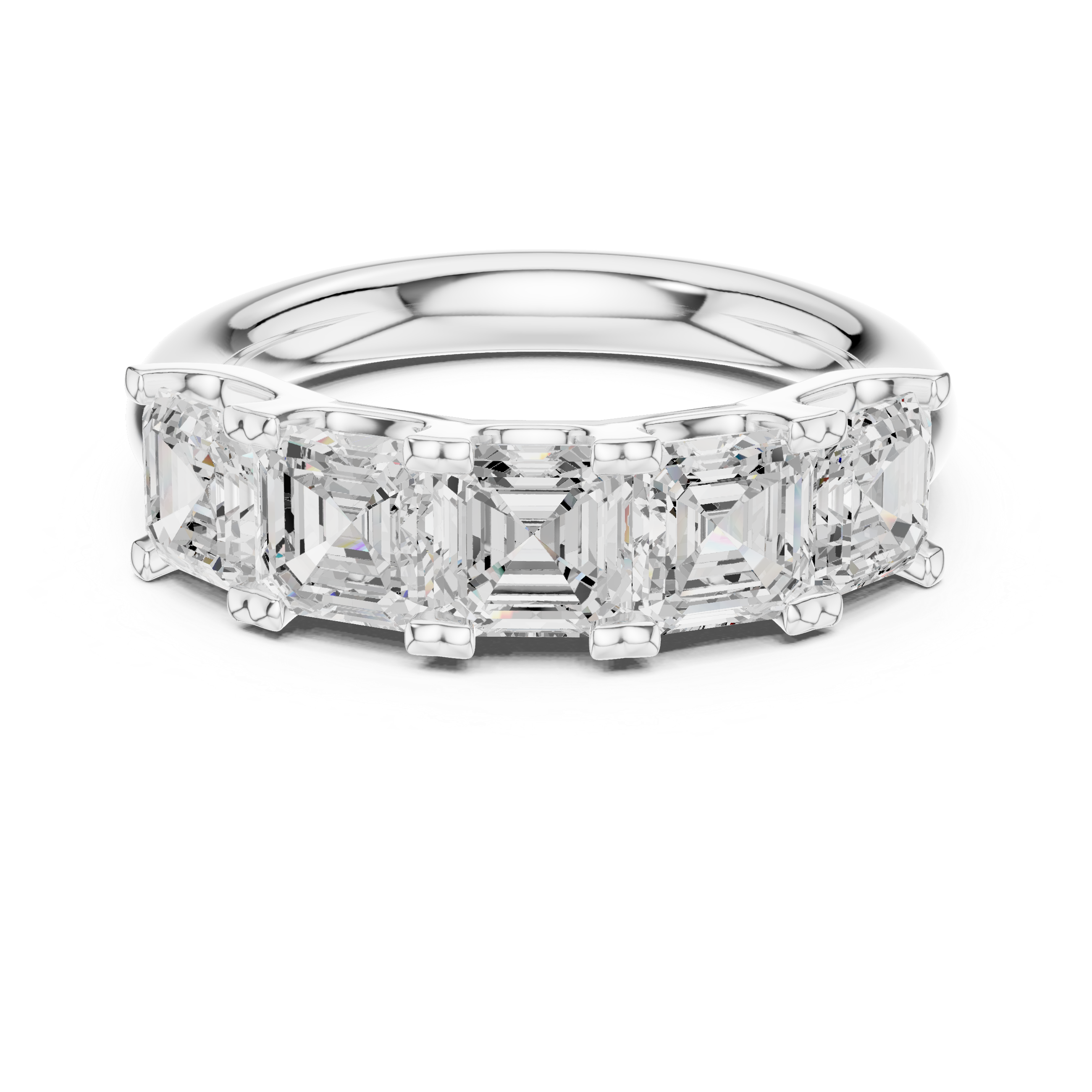 Asscher Cut Five Stone Diamond Ring