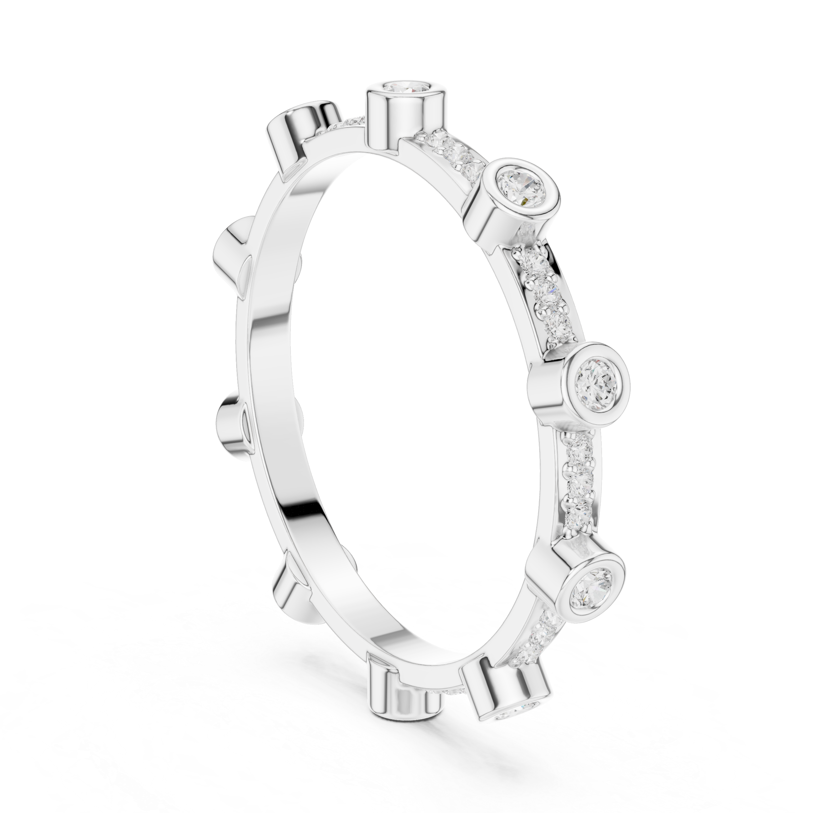 Bezel Diamond Eternity Wedding Band