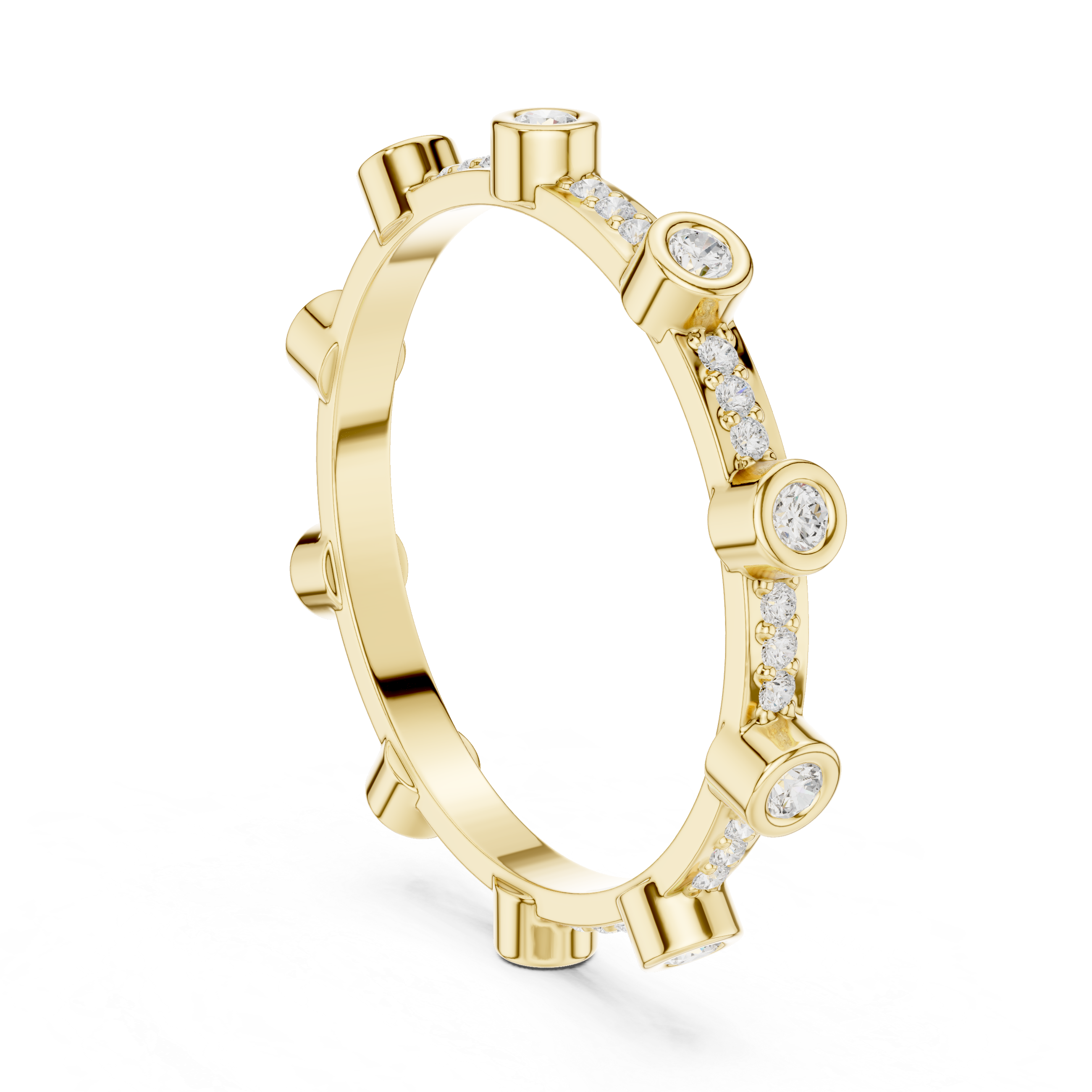 Bezel Diamond Eternity Wedding Band