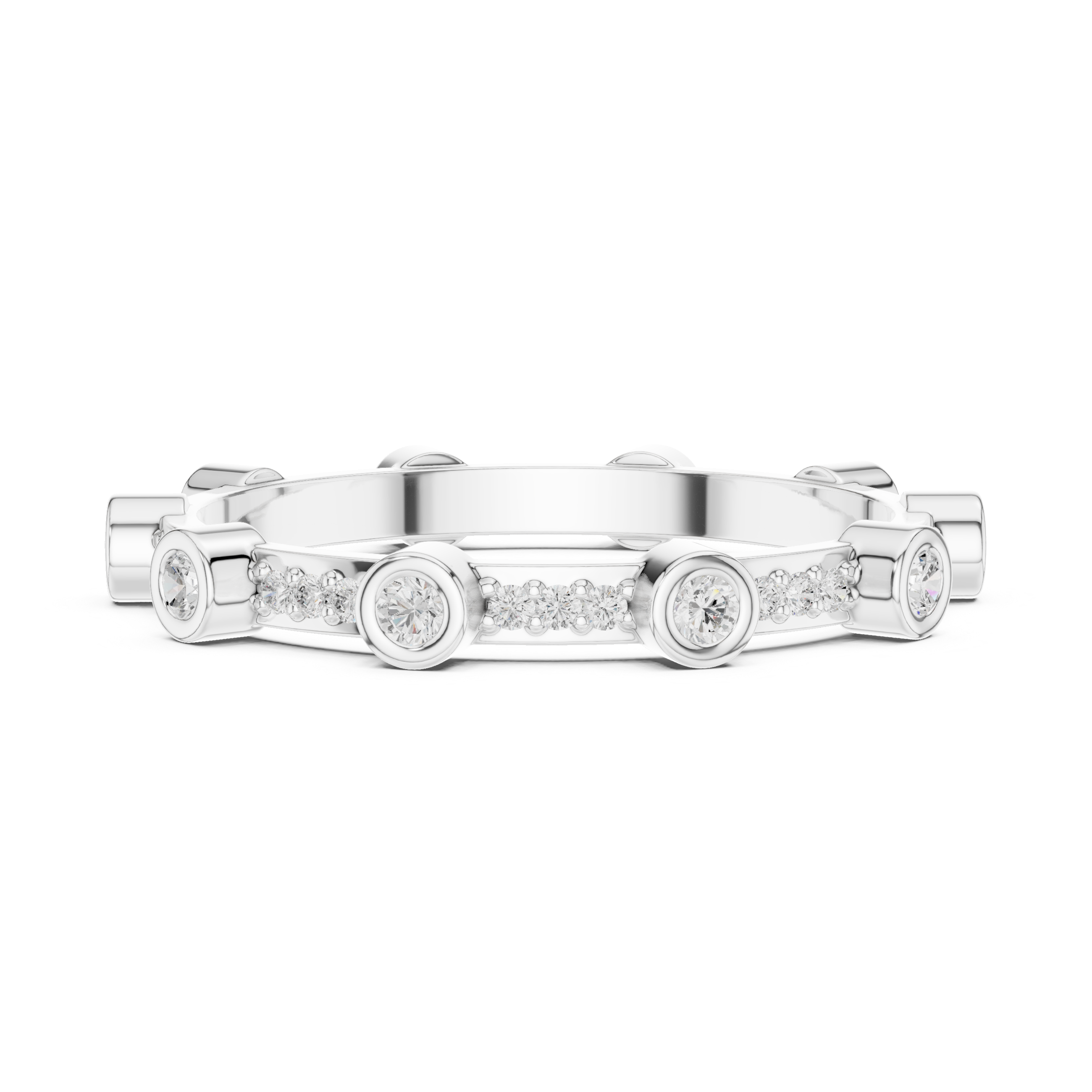 Bezel Diamond Eternity Wedding Band