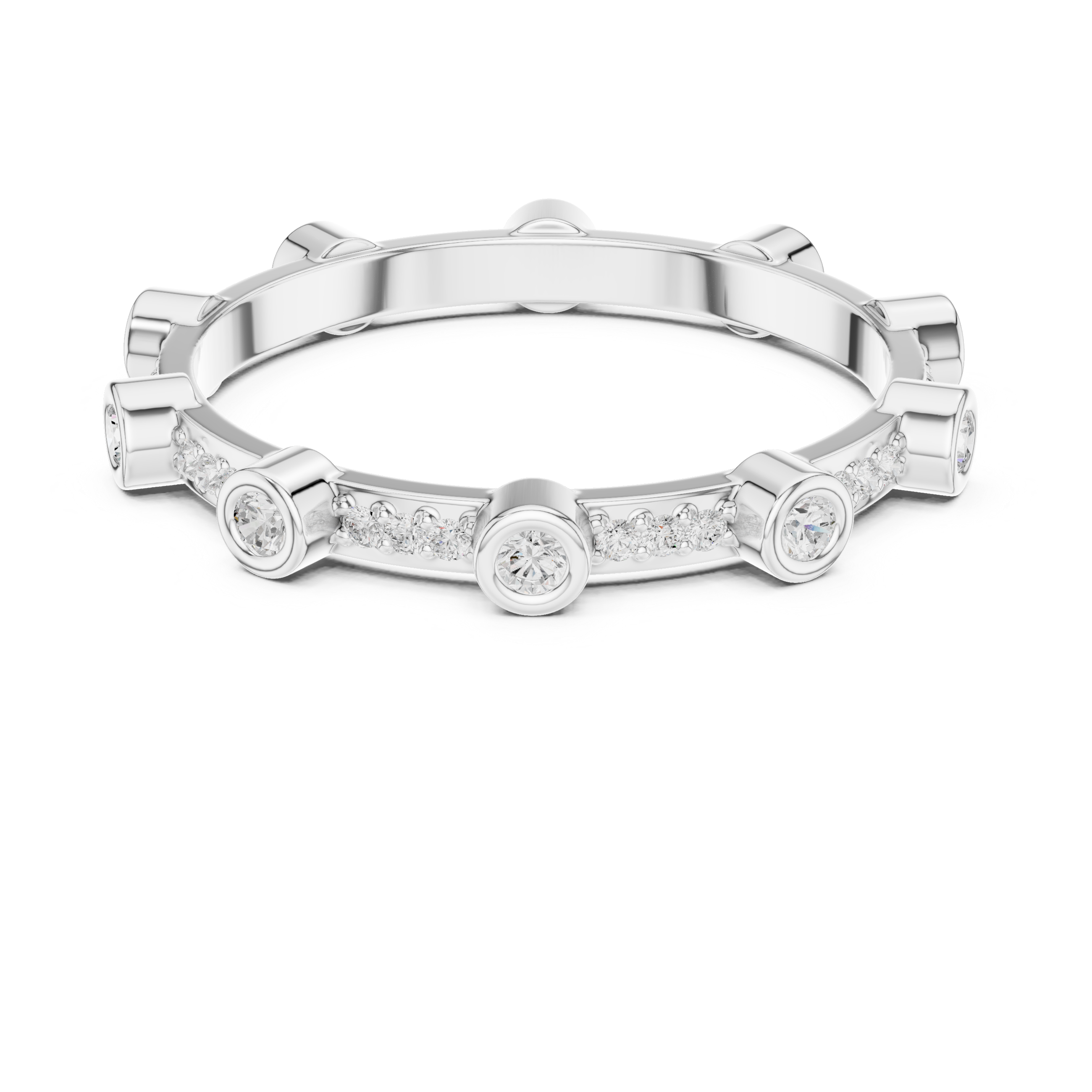 Bezel Diamond Eternity Wedding Band