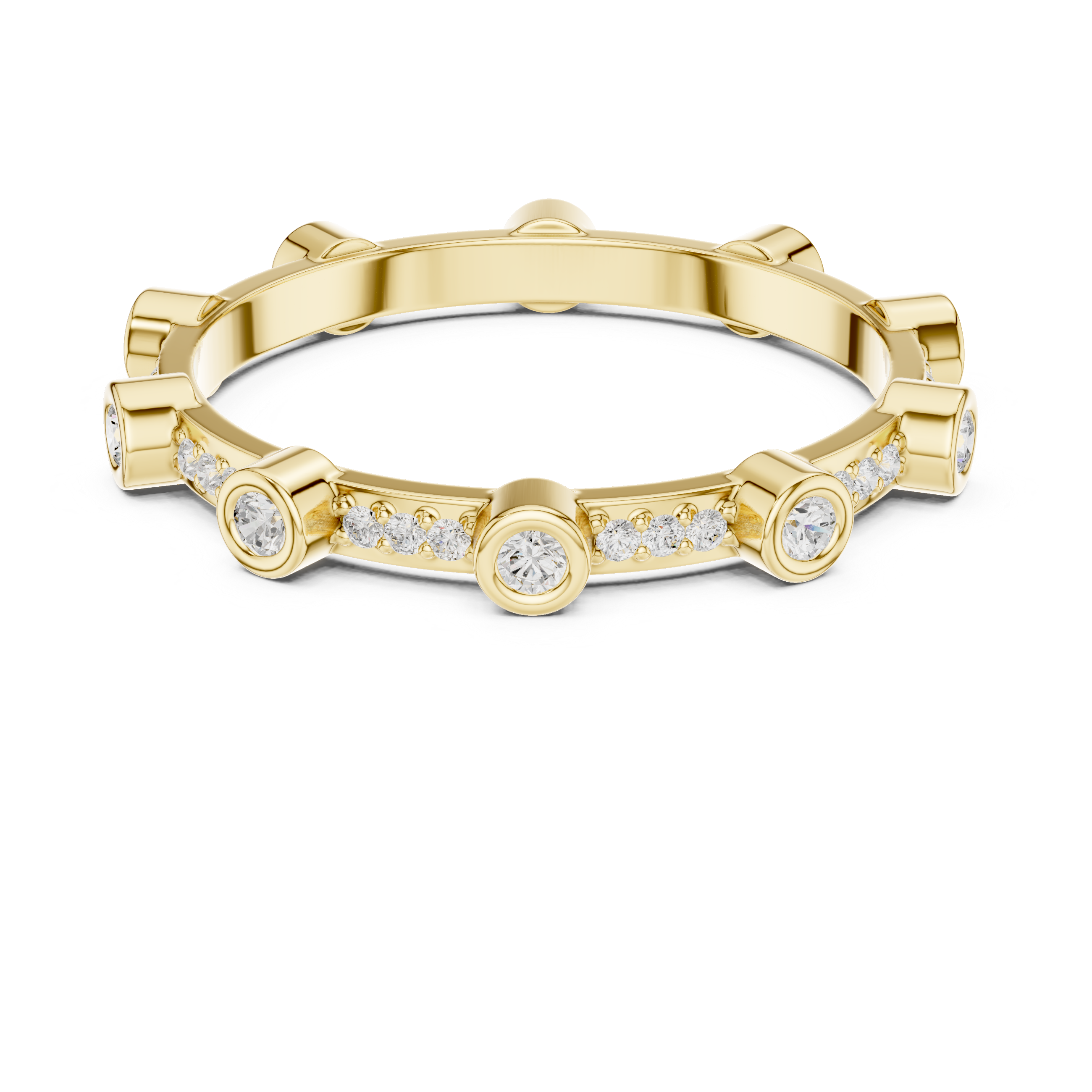 Bezel Diamond Eternity Wedding Band
