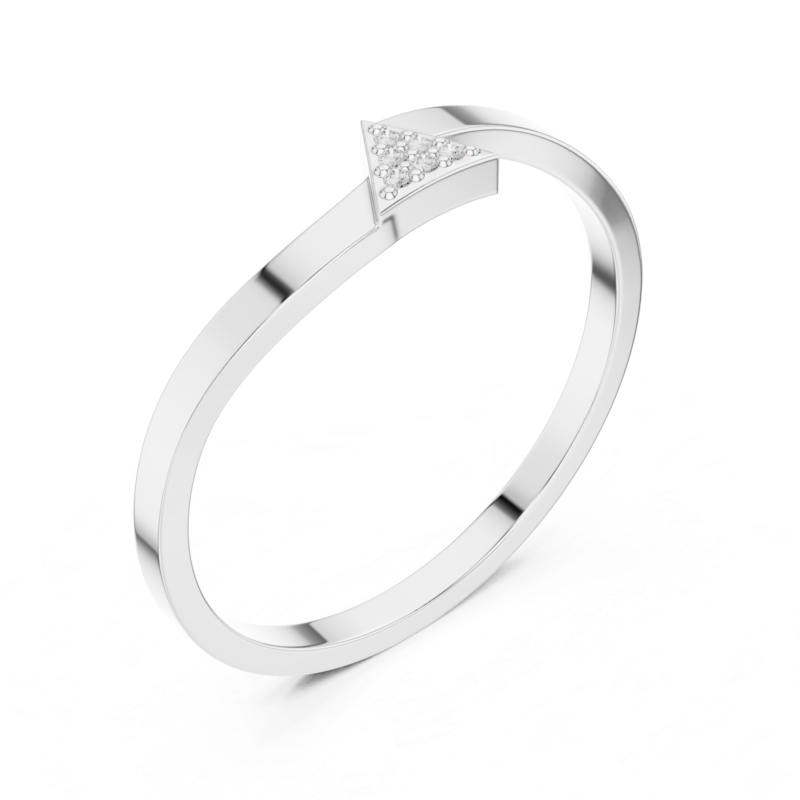 Minimalist Triangle Diamond Ring