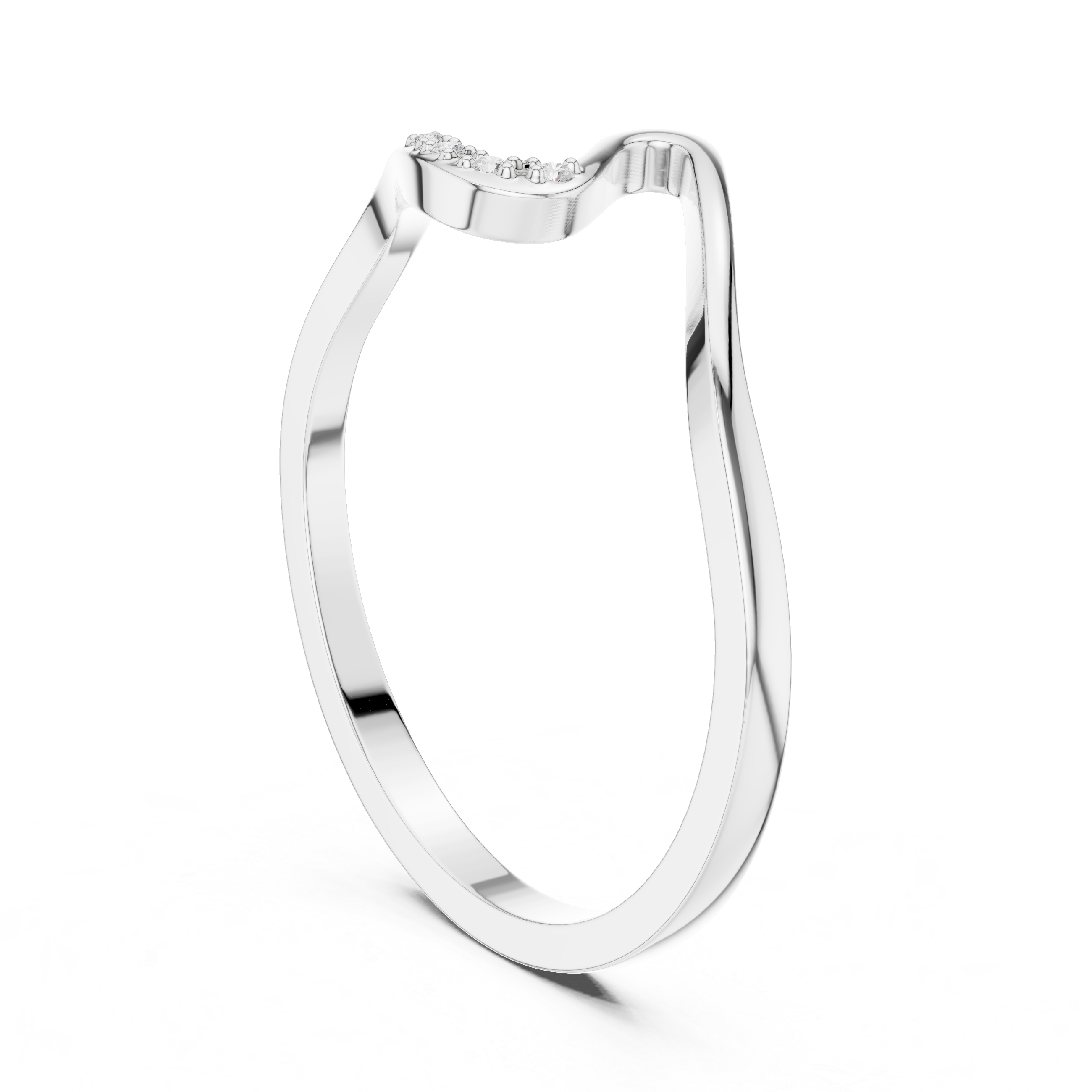 Minimalist Diamond Wave Ring