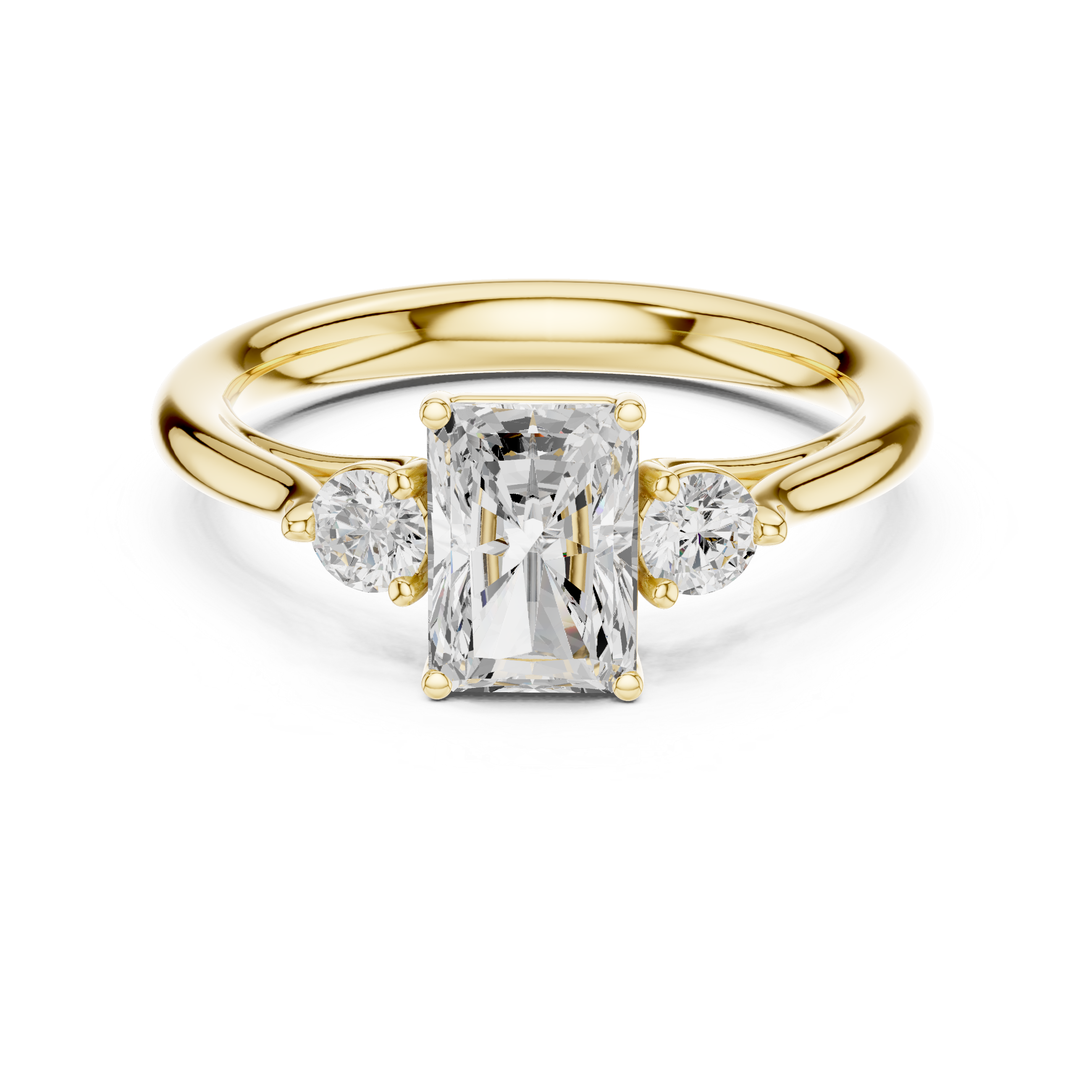 Radiant Three Stone Engagement Ring