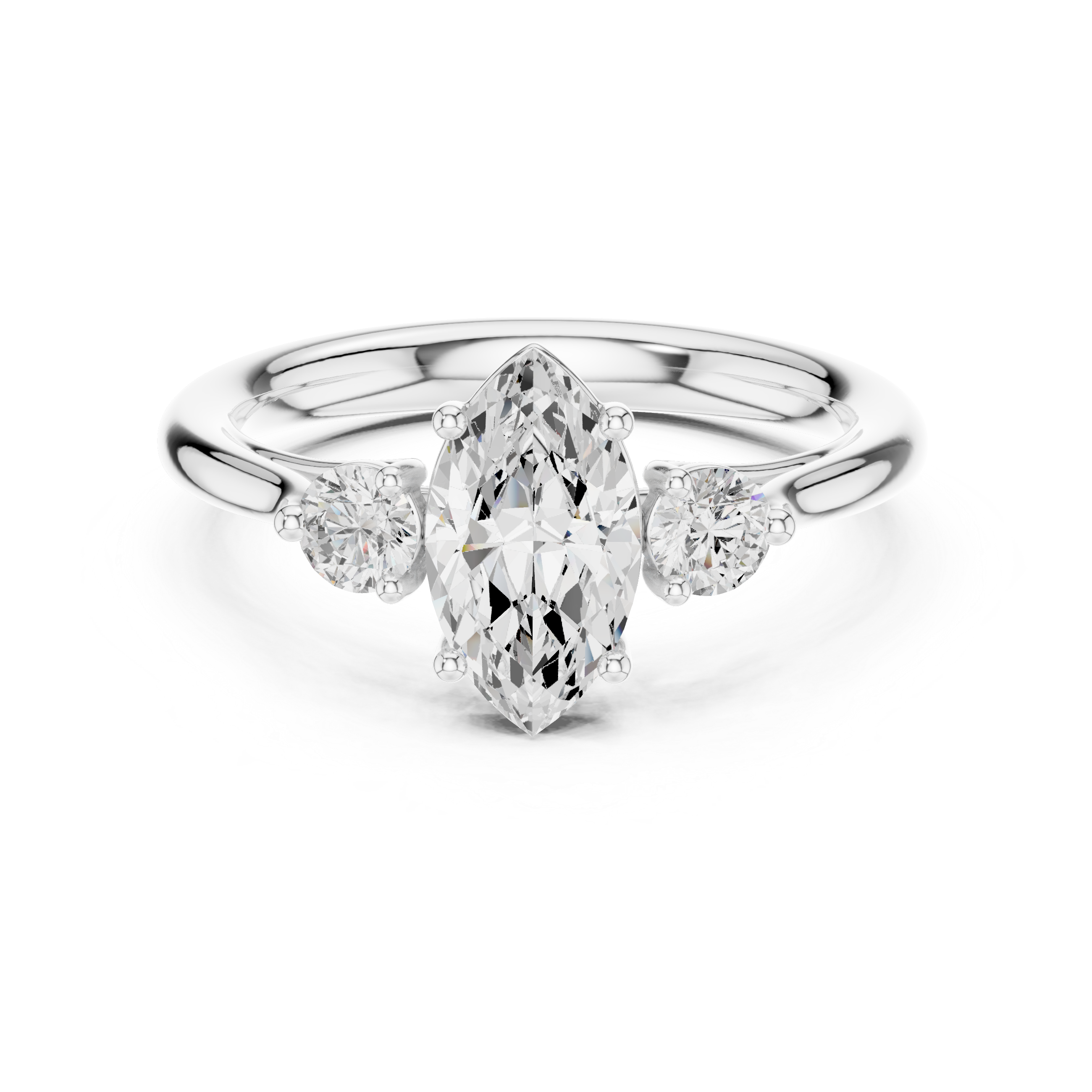 Marquise Three Stone Engagement Ring