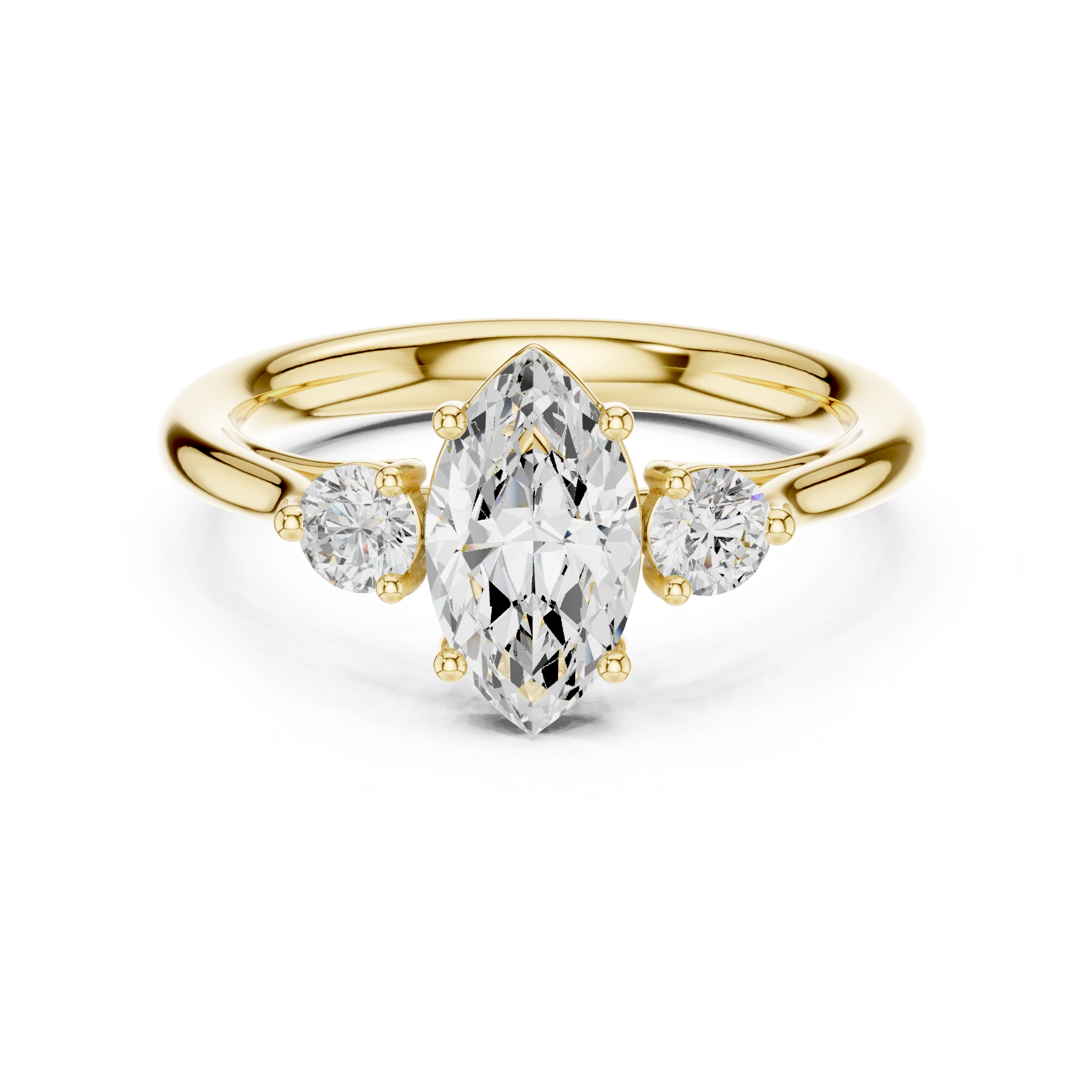 Marquise Three Stone Engagement Ring