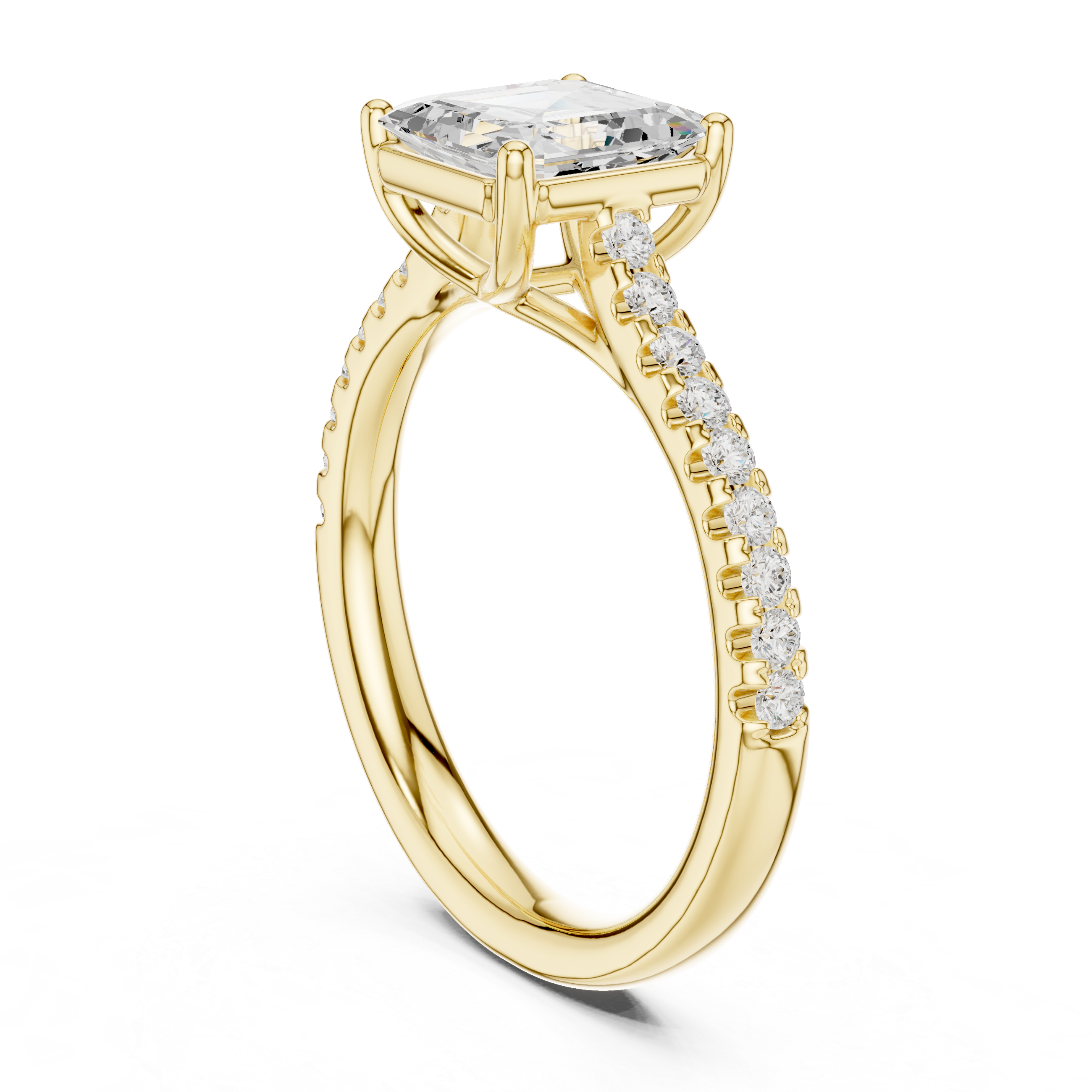 Asscher Cut Solitaire Engagement Ring