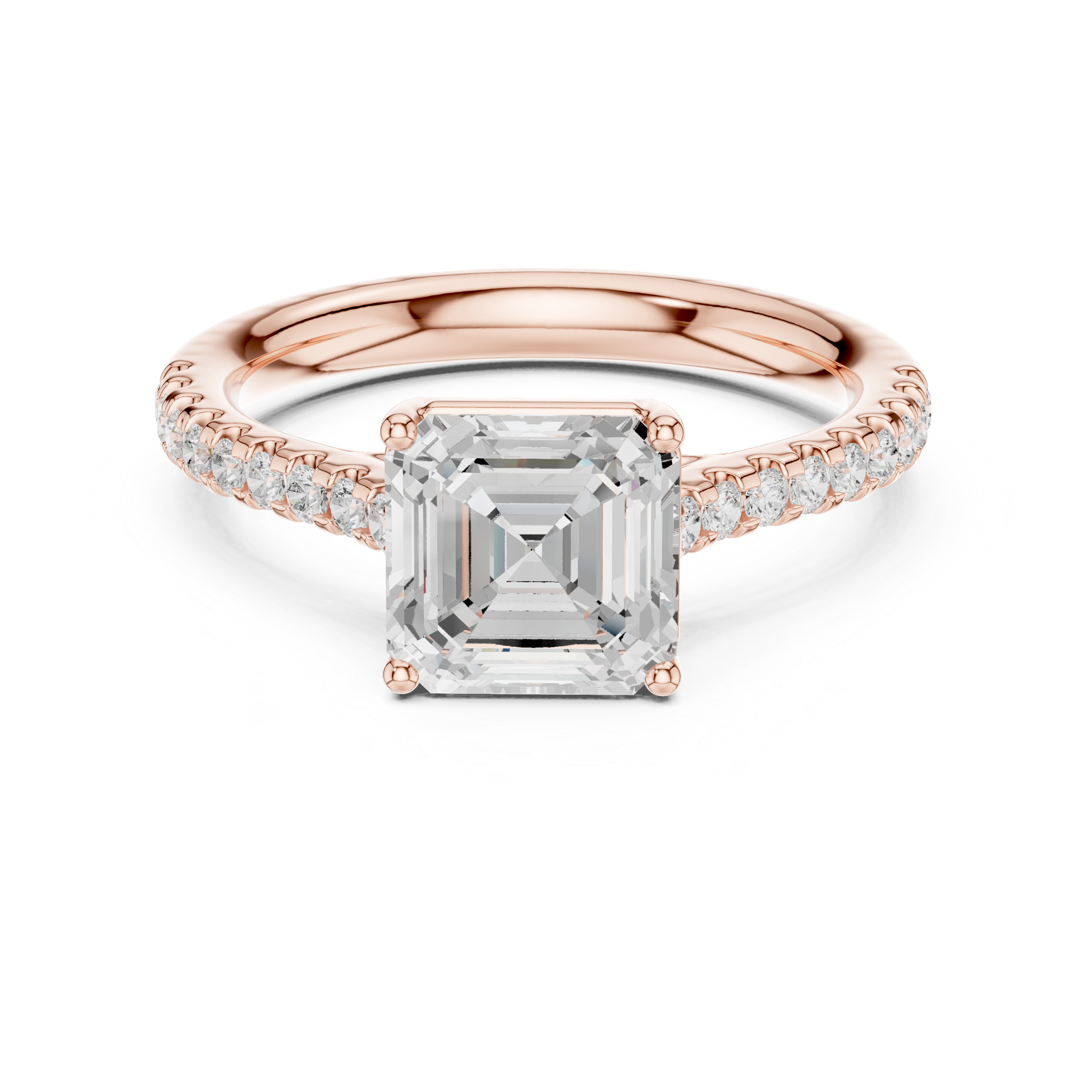 Asscher Cut Solitaire Engagement Ring