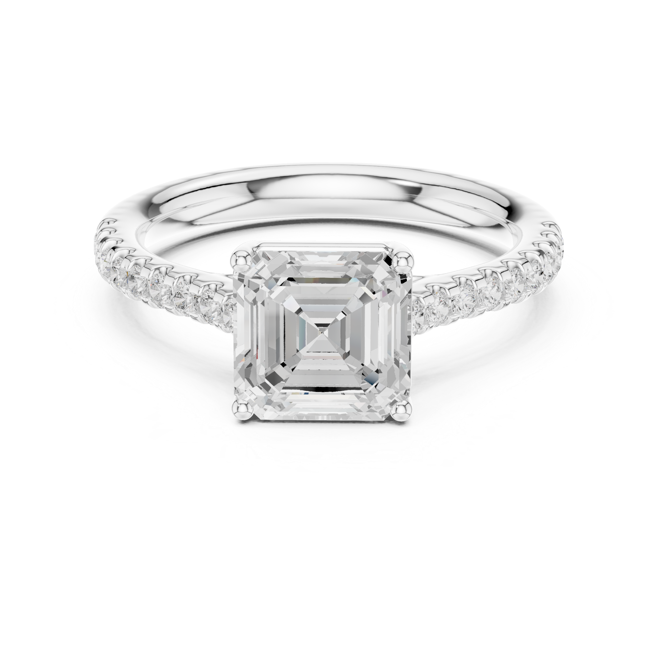 Asscher Cut Solitaire Engagement Ring