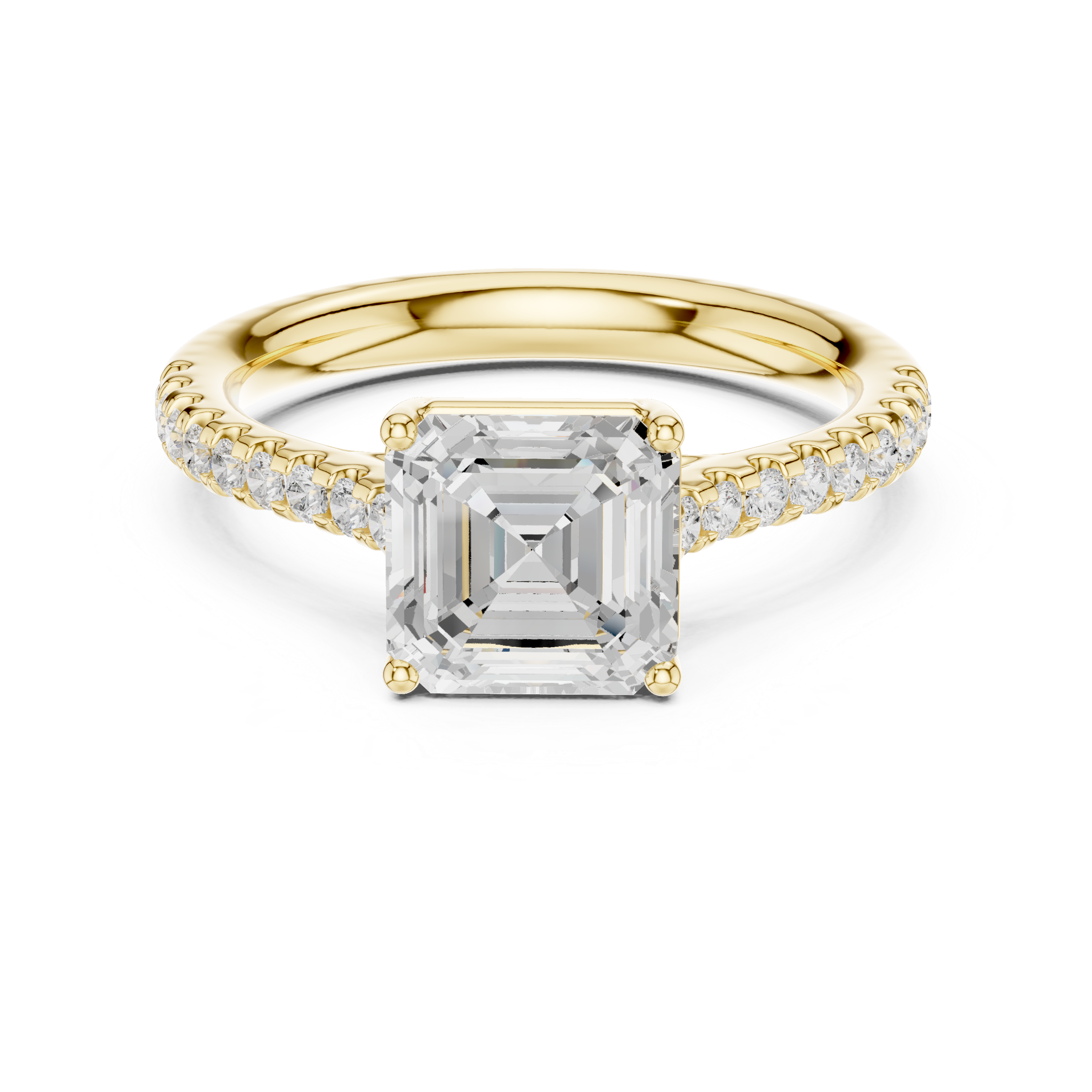 Asscher Cut Solitaire Engagement Ring
