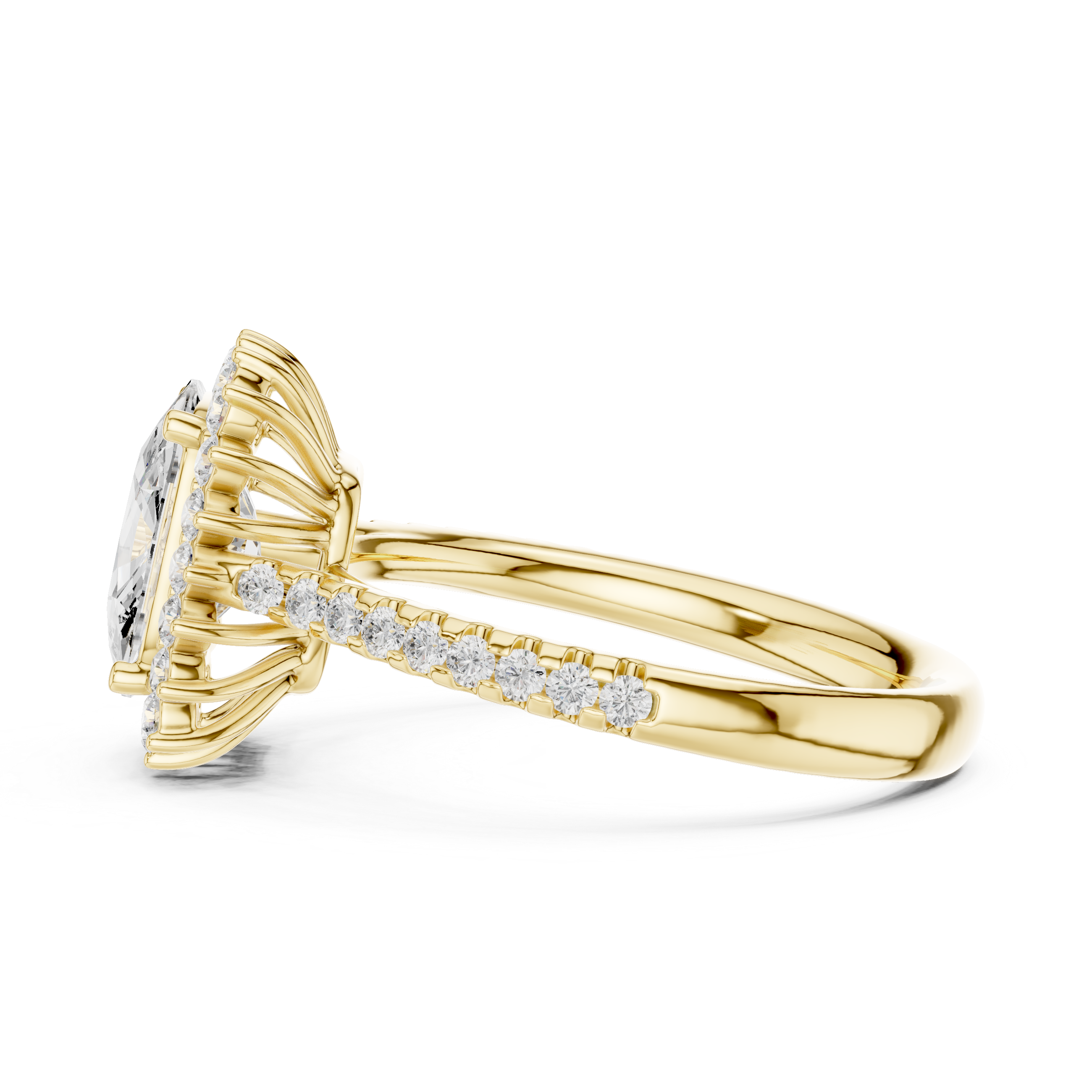 Cushion Cut Halo Engagement Ring