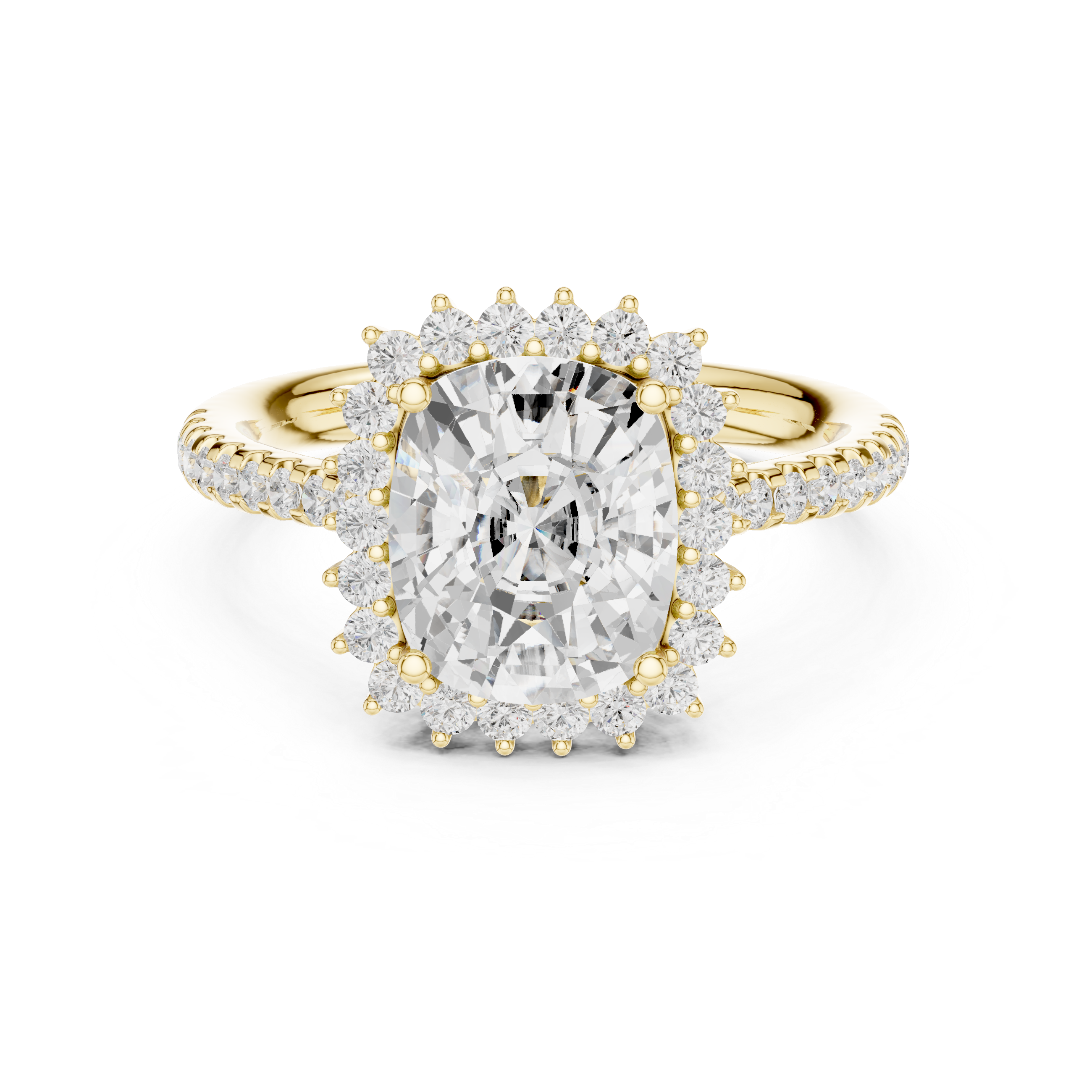 Cushion Cut Halo Engagement Ring