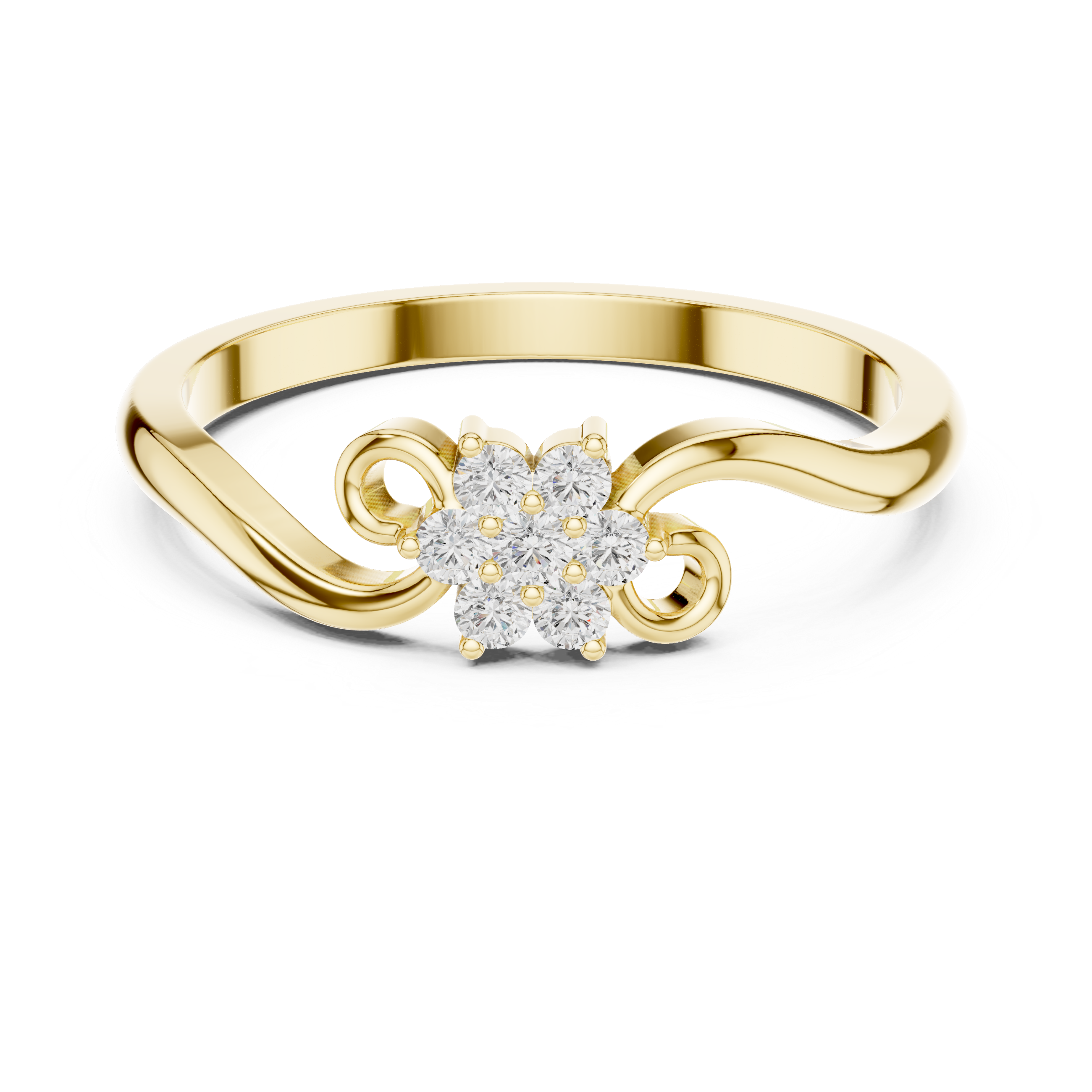 Vintage Diamond Floral Twist Ring