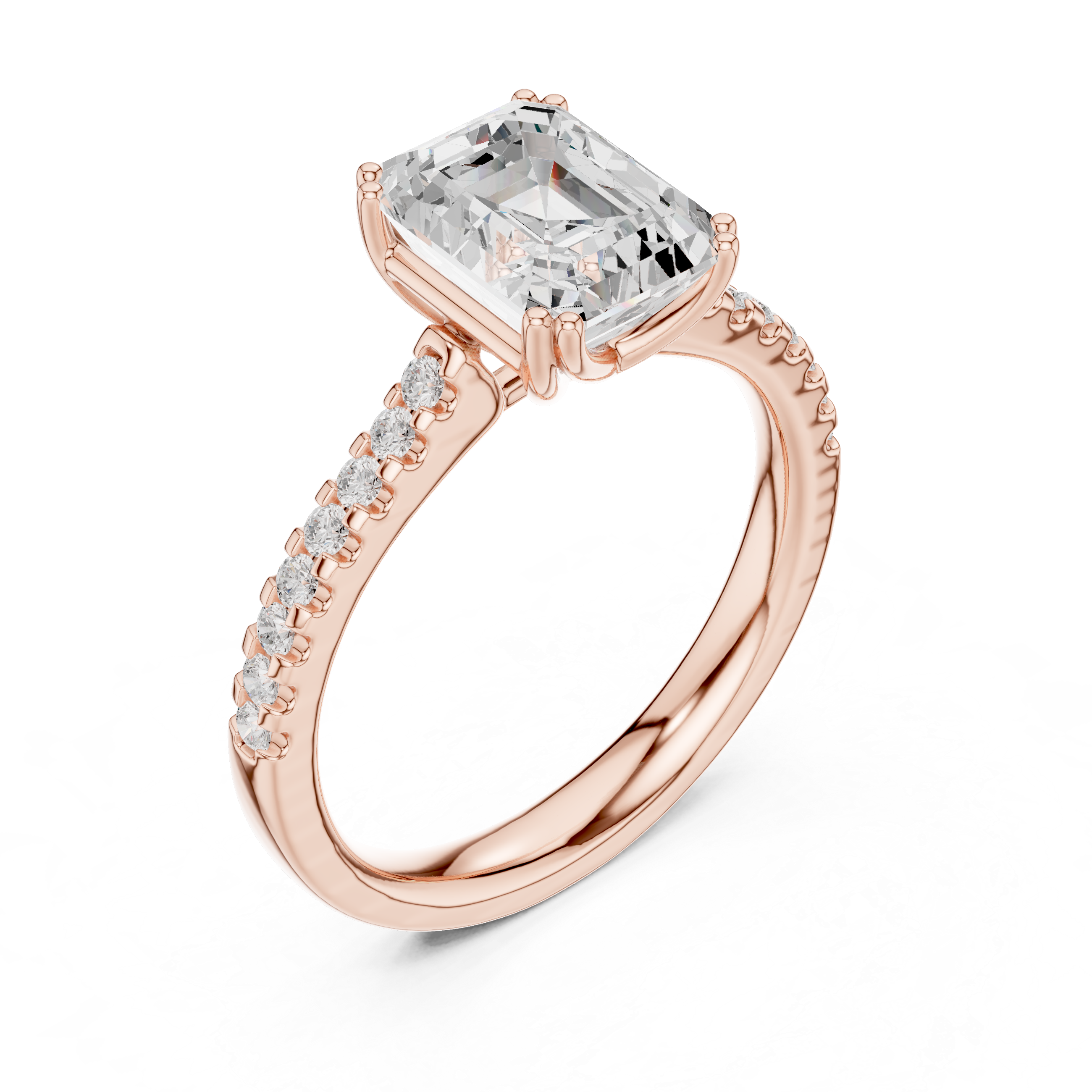 Emerald Cut Solitaire Diamond Ring
