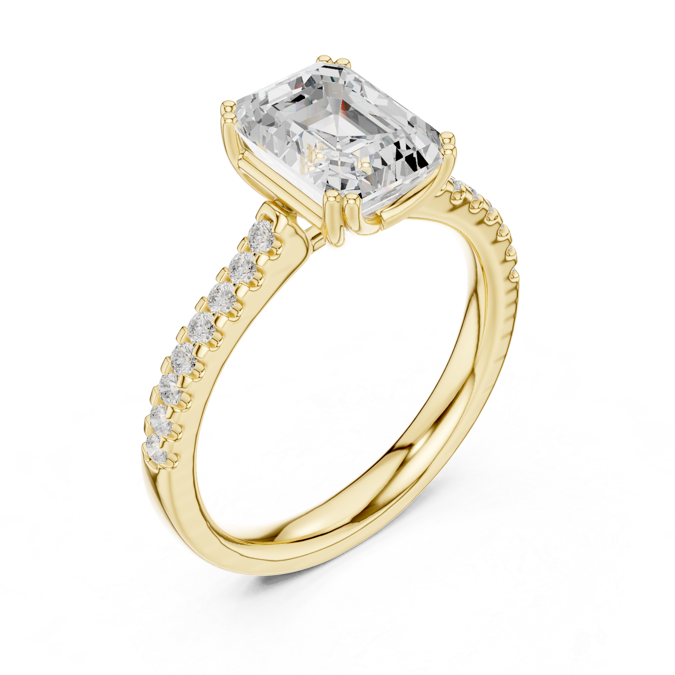 Emerald Cut Solitaire Diamond Ring