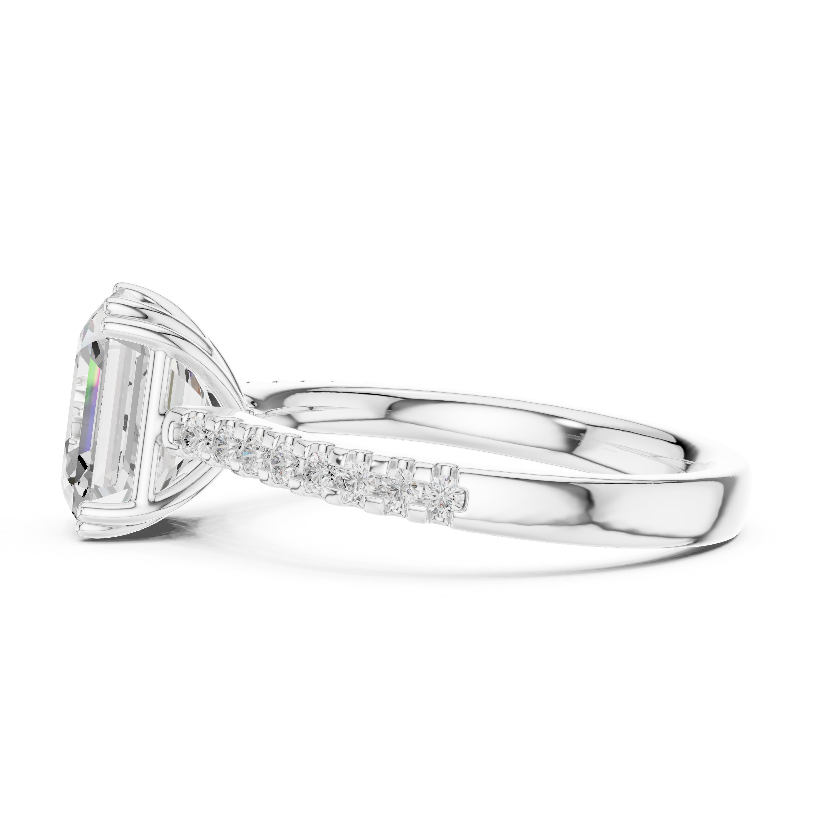 Emerald Cut Solitaire Diamond Ring