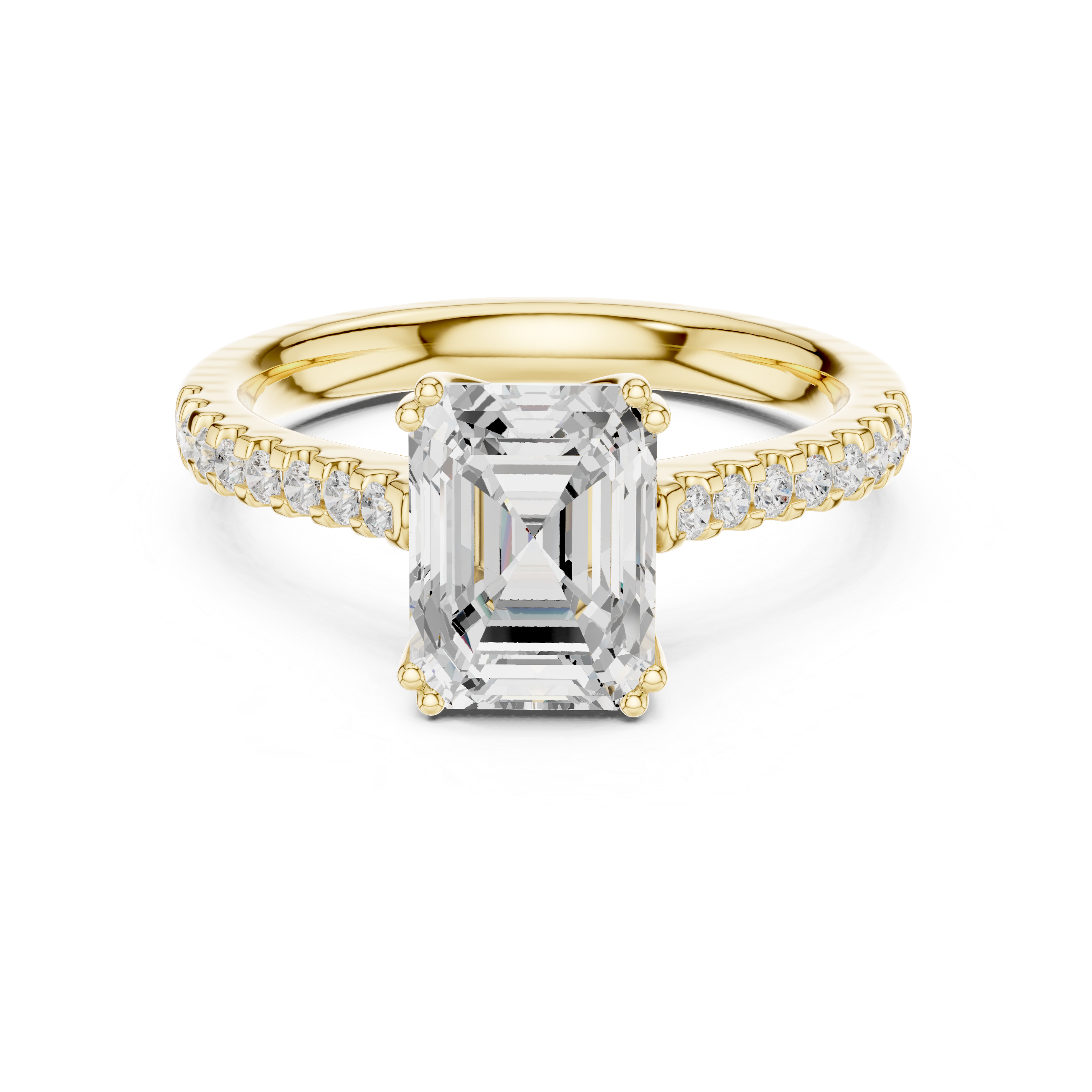 Emerald Cut Solitaire Diamond Ring
