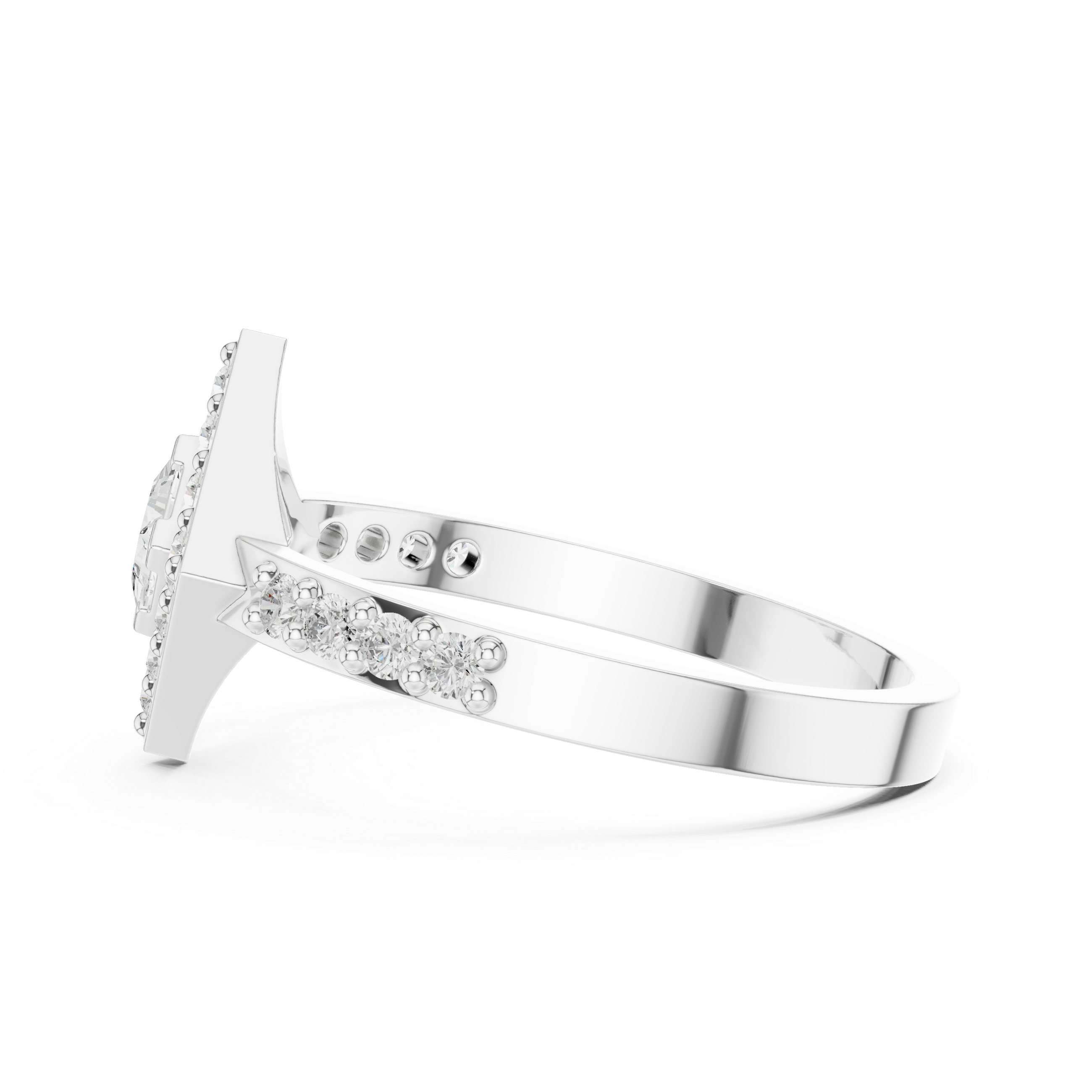 Princess Halo Diamond Ring