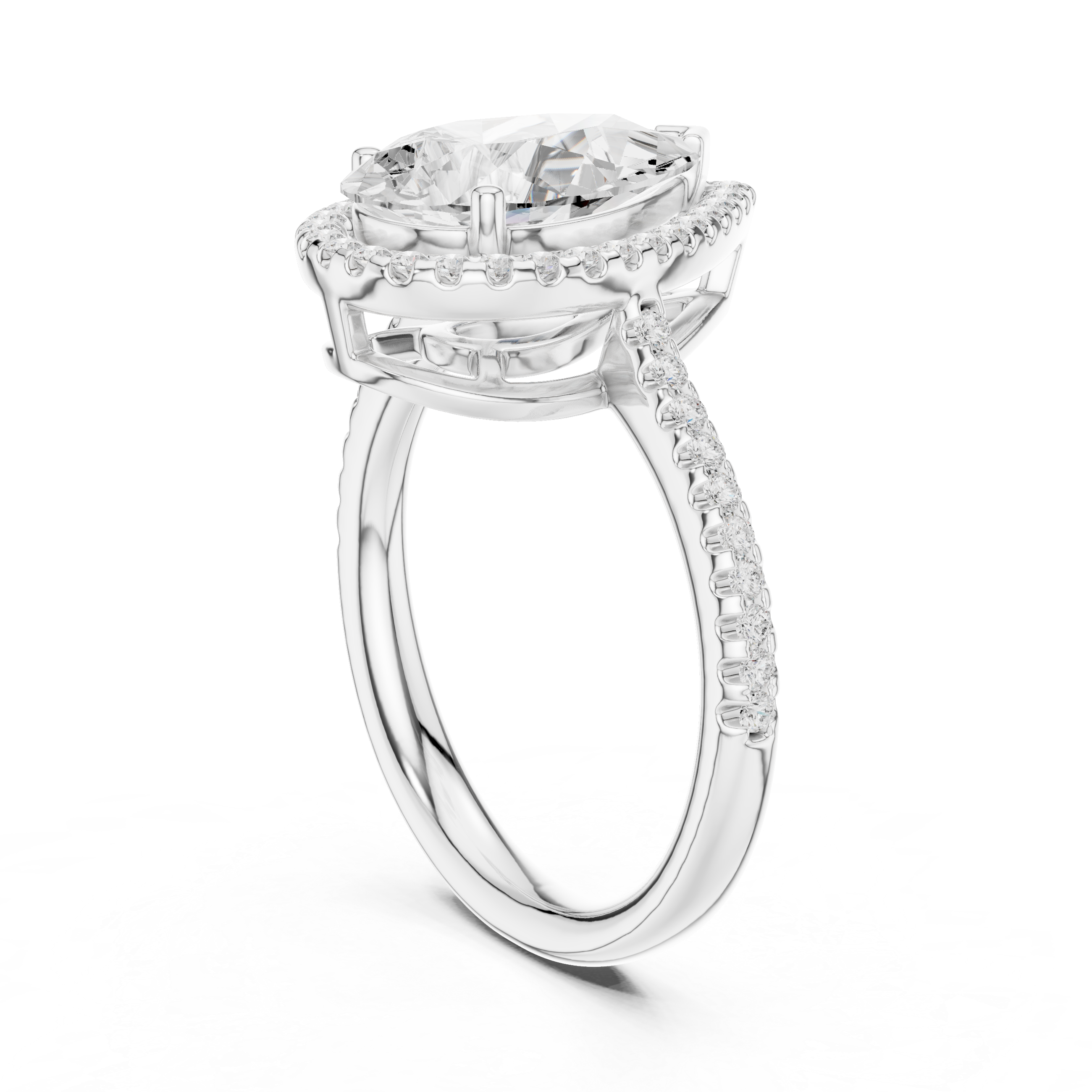 Pear Halo Engagement Ring