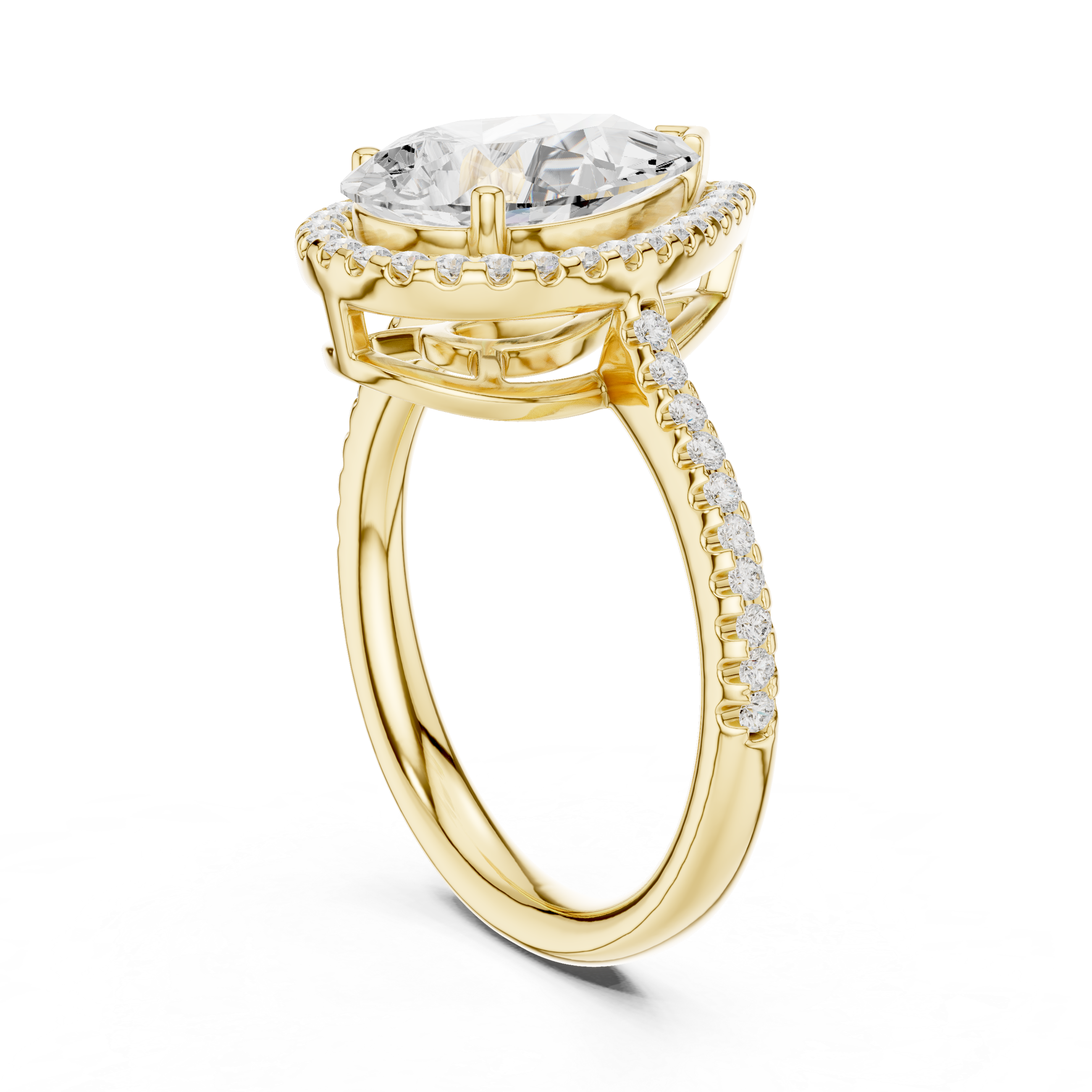 Pear Halo Engagement Ring