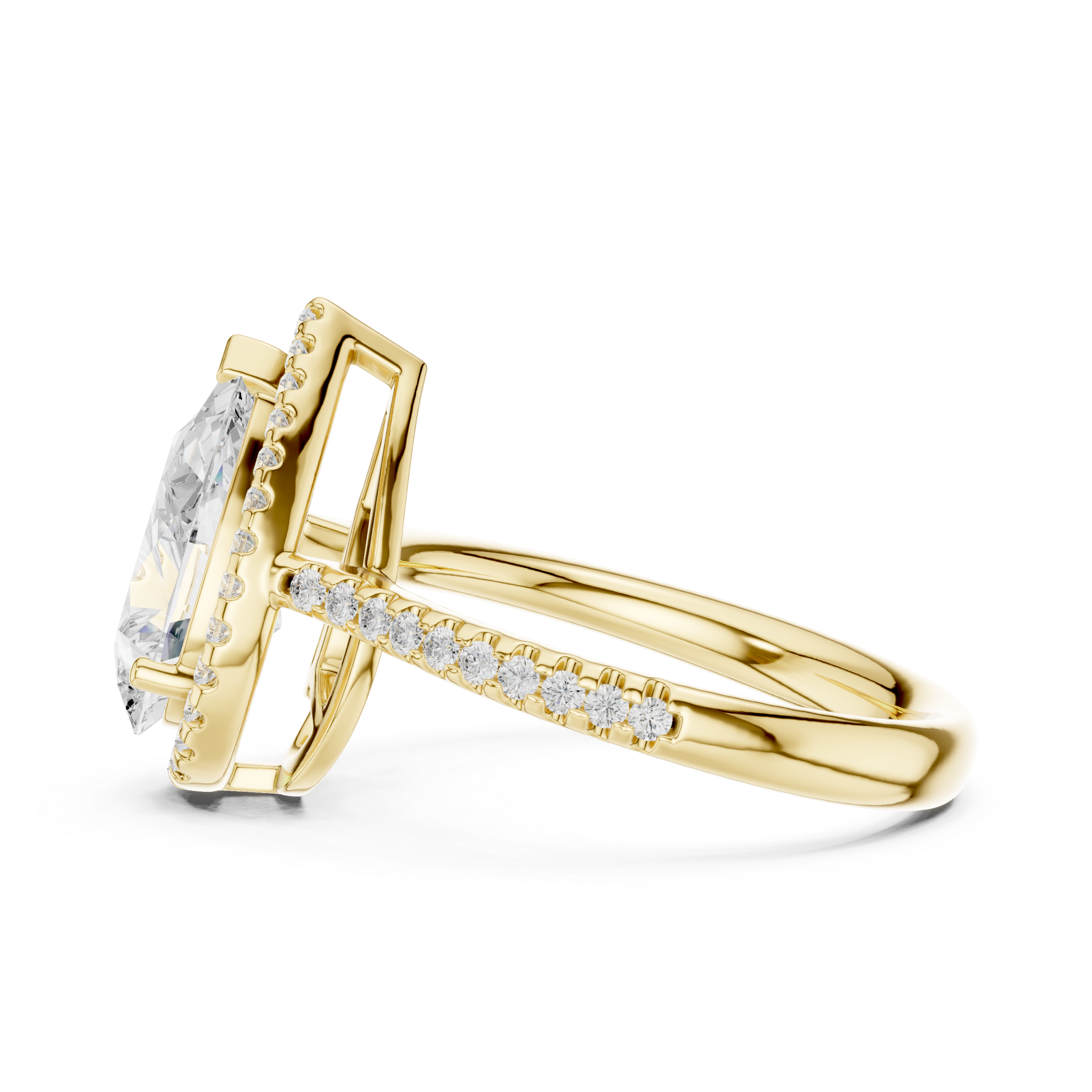 Pear Halo Engagement Ring