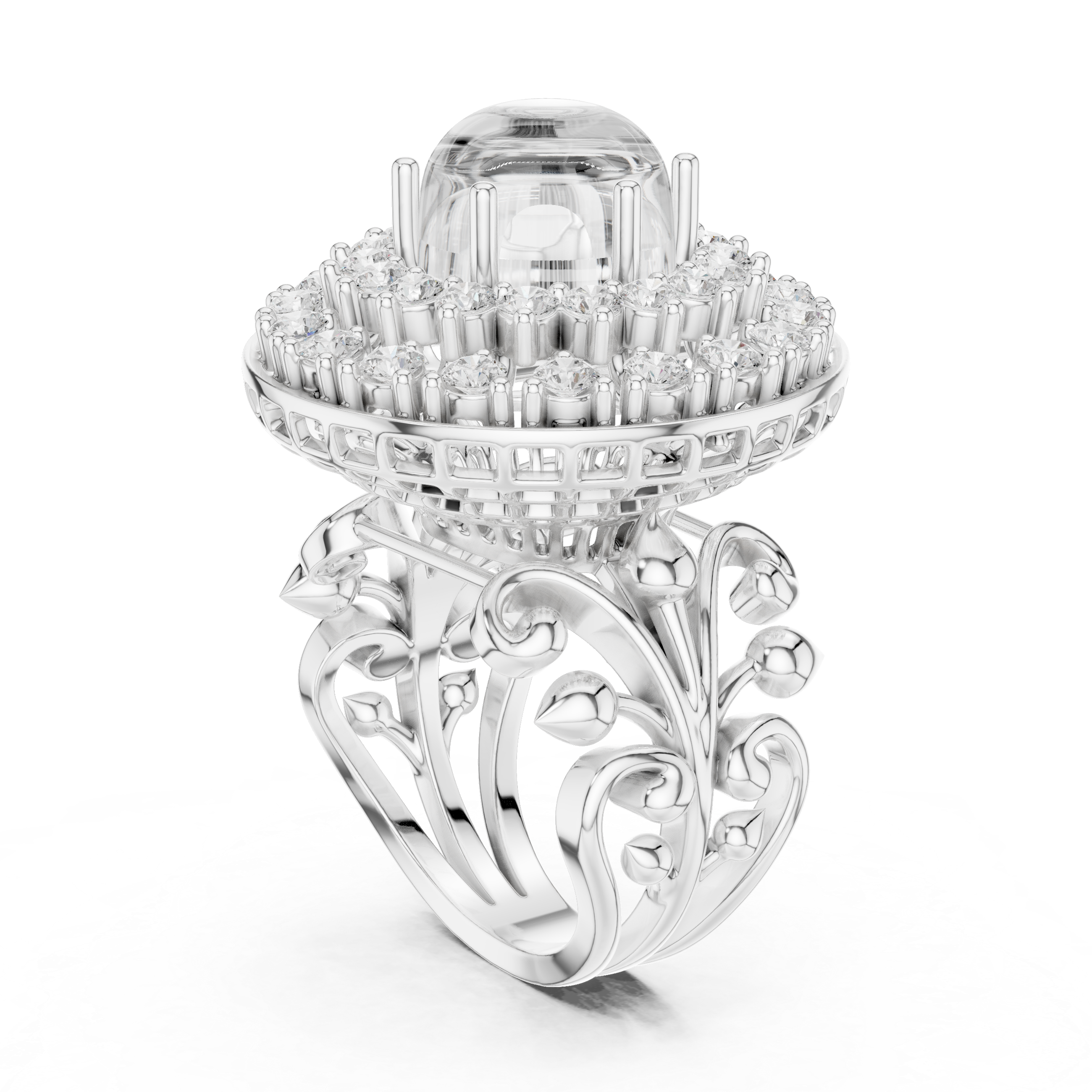 Royal Cabochon Diamond Cocktail Ring