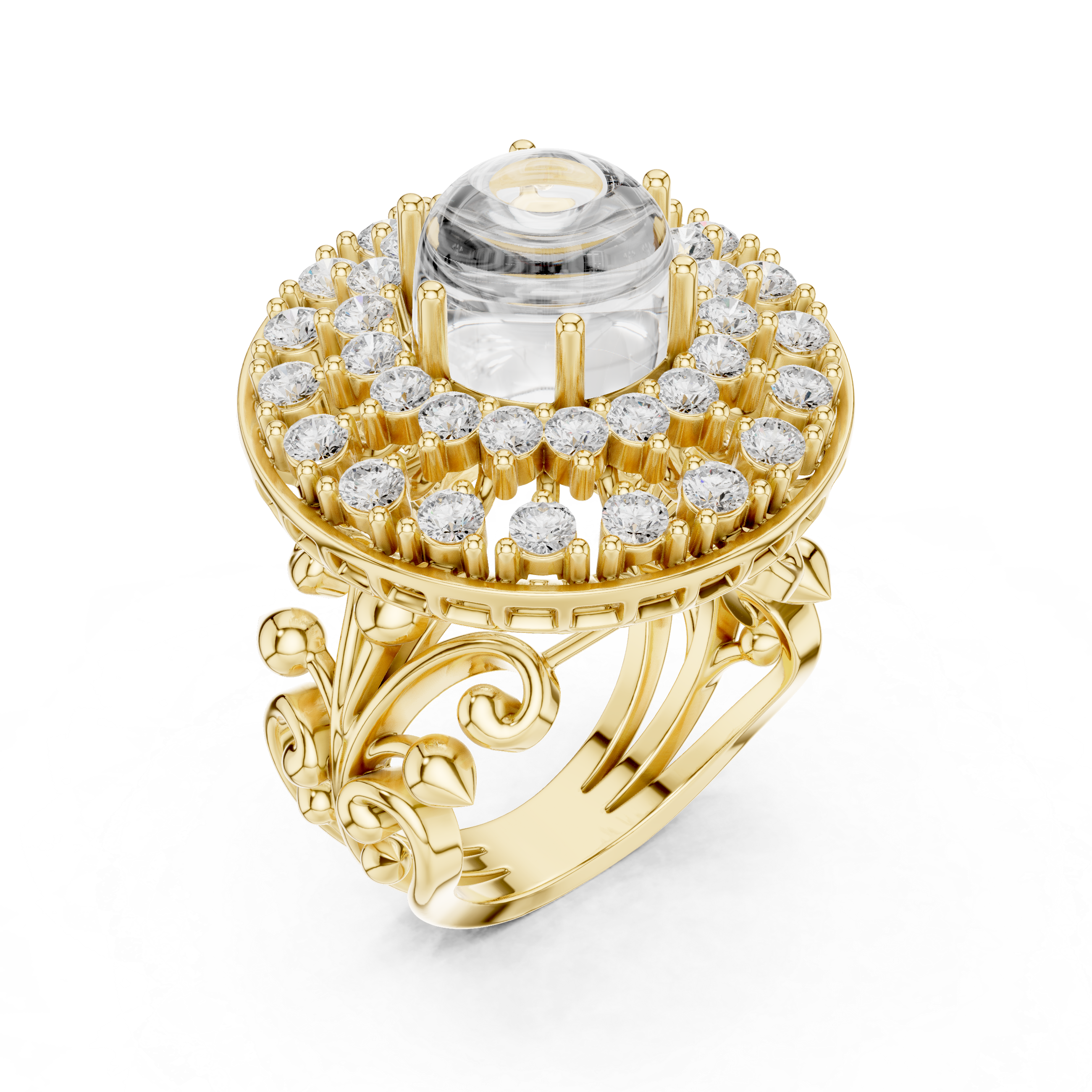 Royal Cabochon Diamond Cocktail Ring