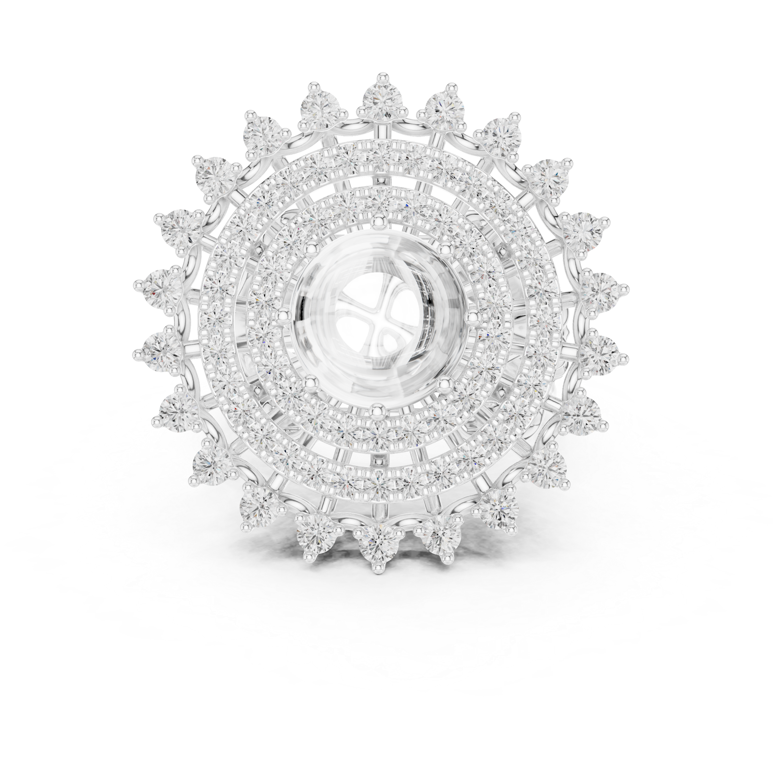 Vintage Floral Halo Cabochon Ring