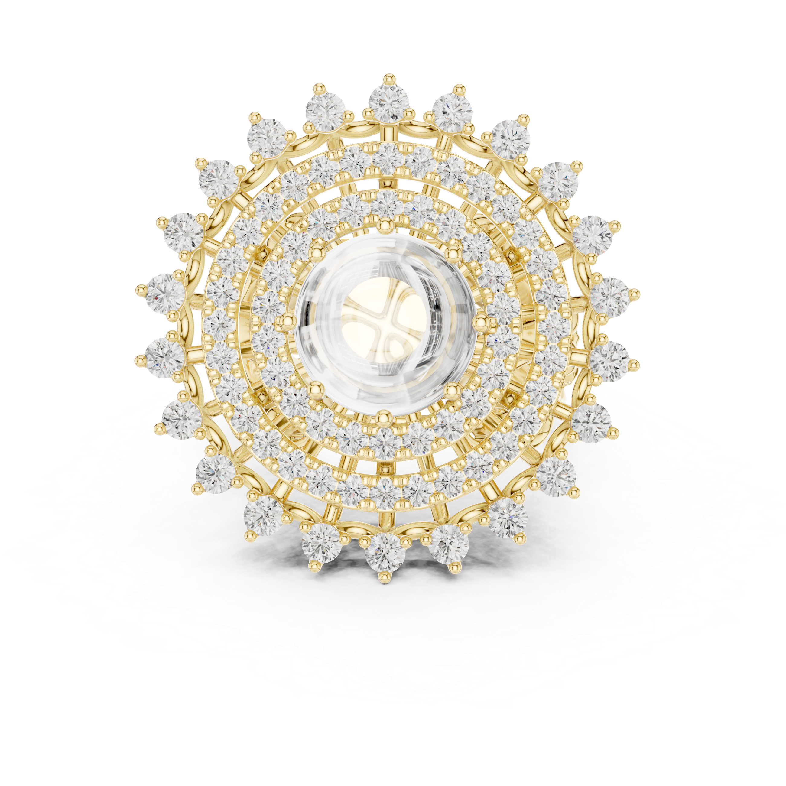 Vintage Floral Halo Cabochon Ring
