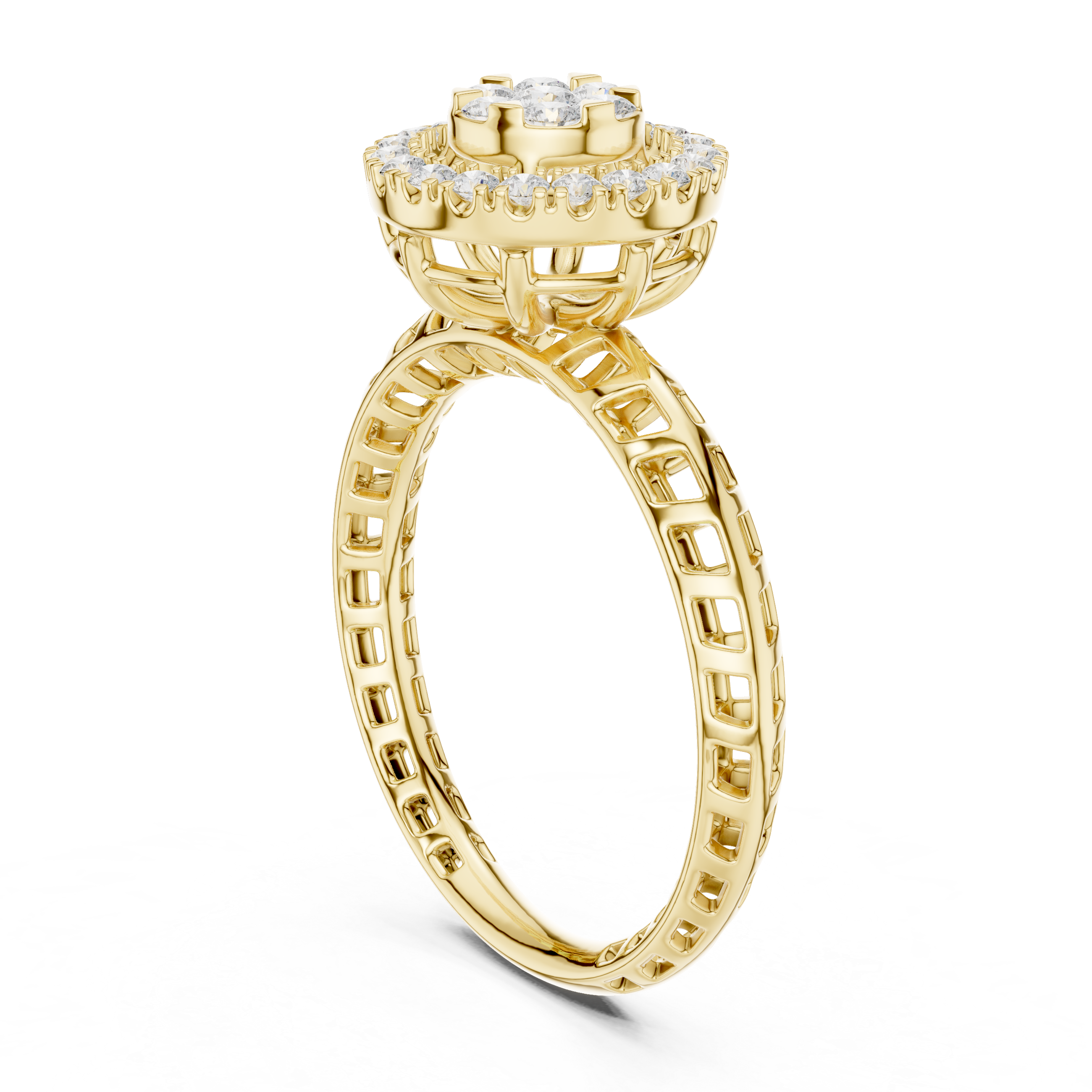 Vintage Diamond Halo Engagement Ring