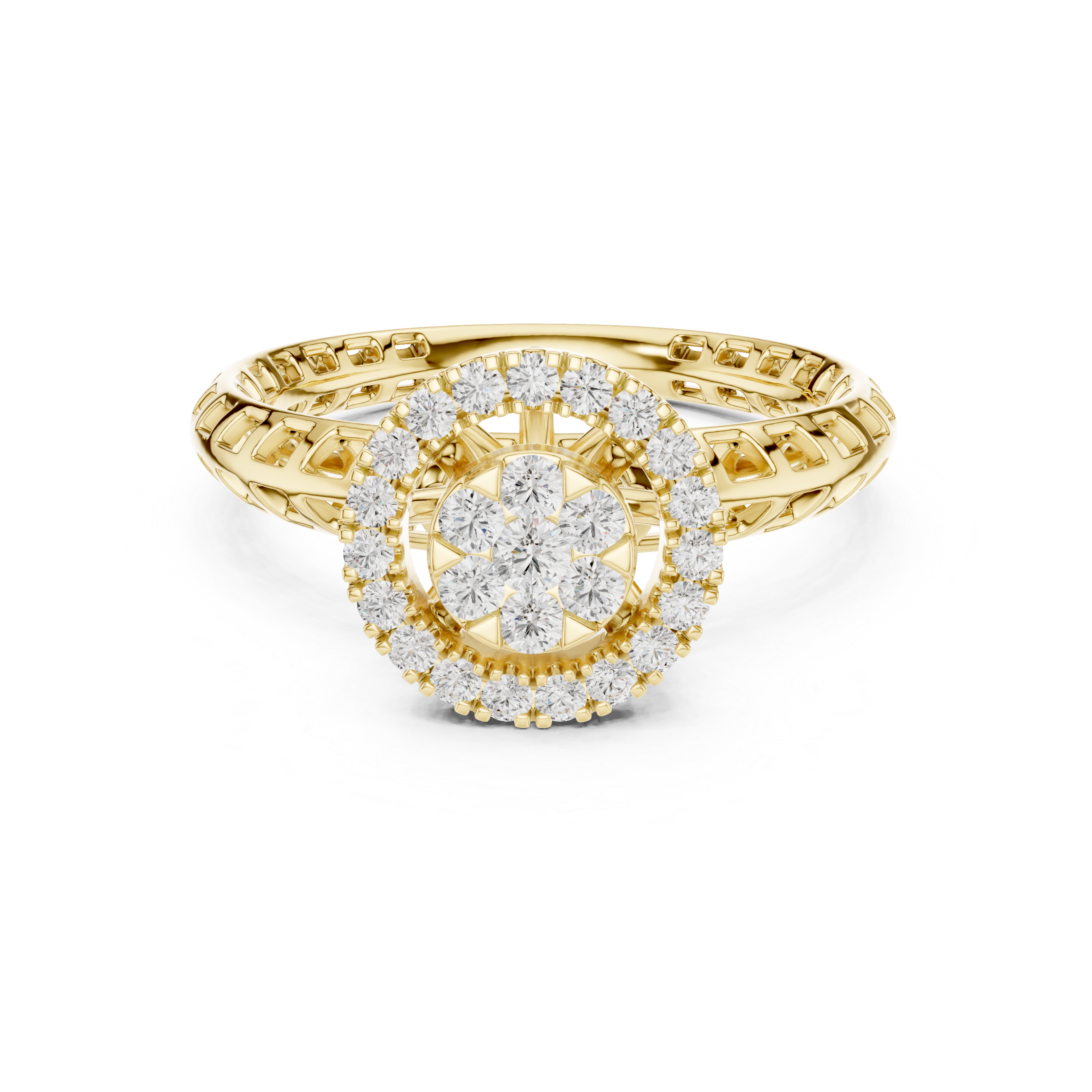 Vintage Diamond Halo Engagement Ring