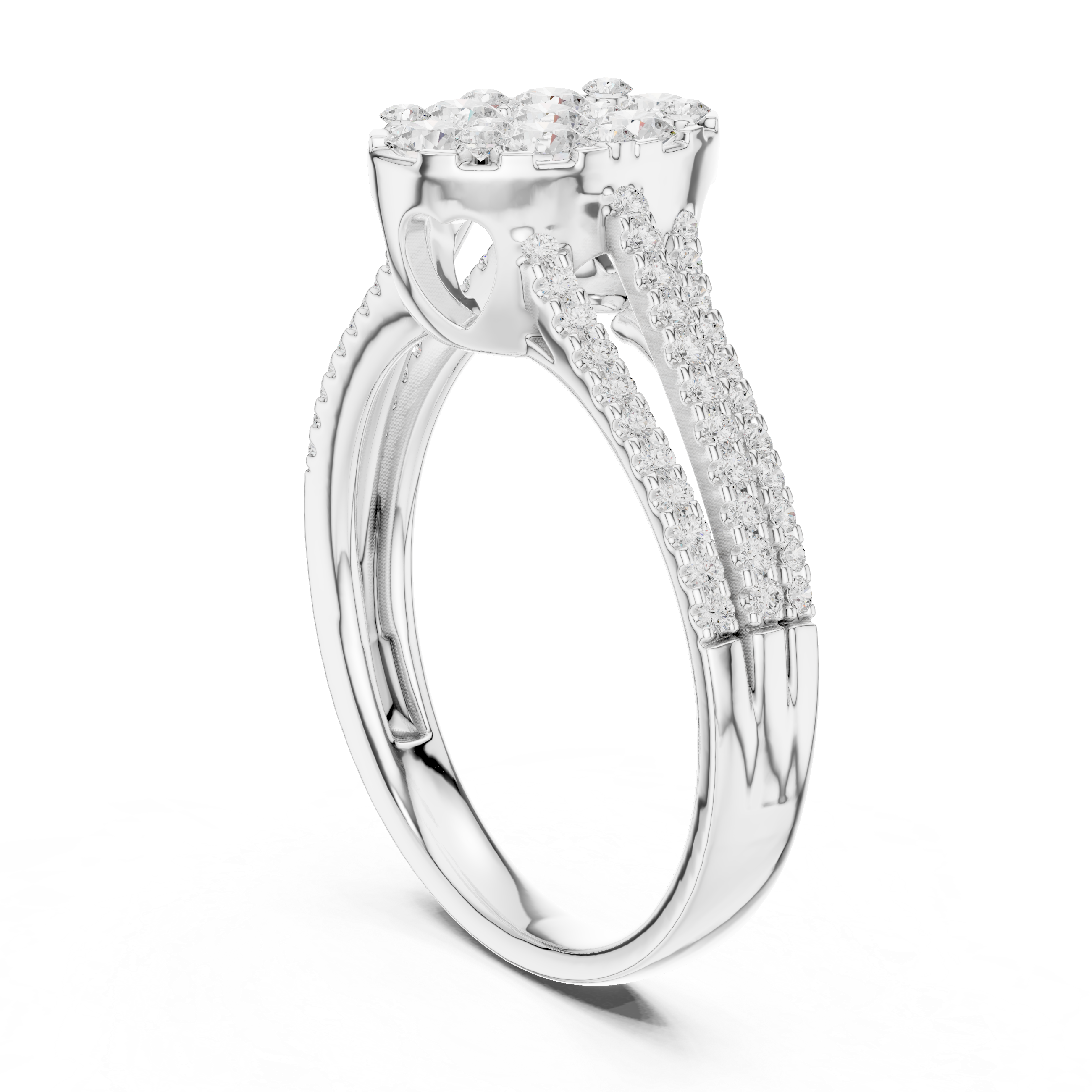 Oval Diamond Cluster Engagement Ring