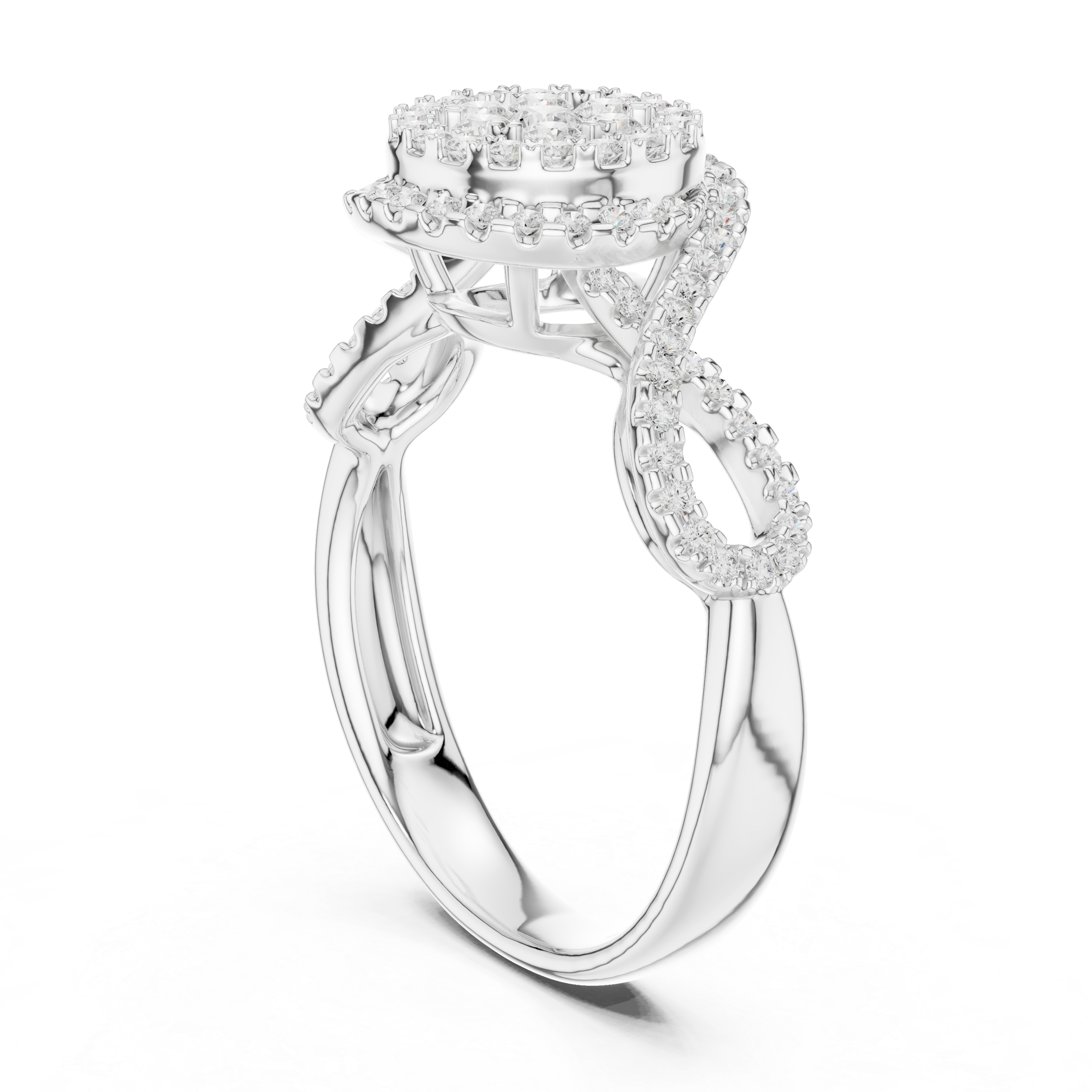 Round Diamond Halo Engagement Ring