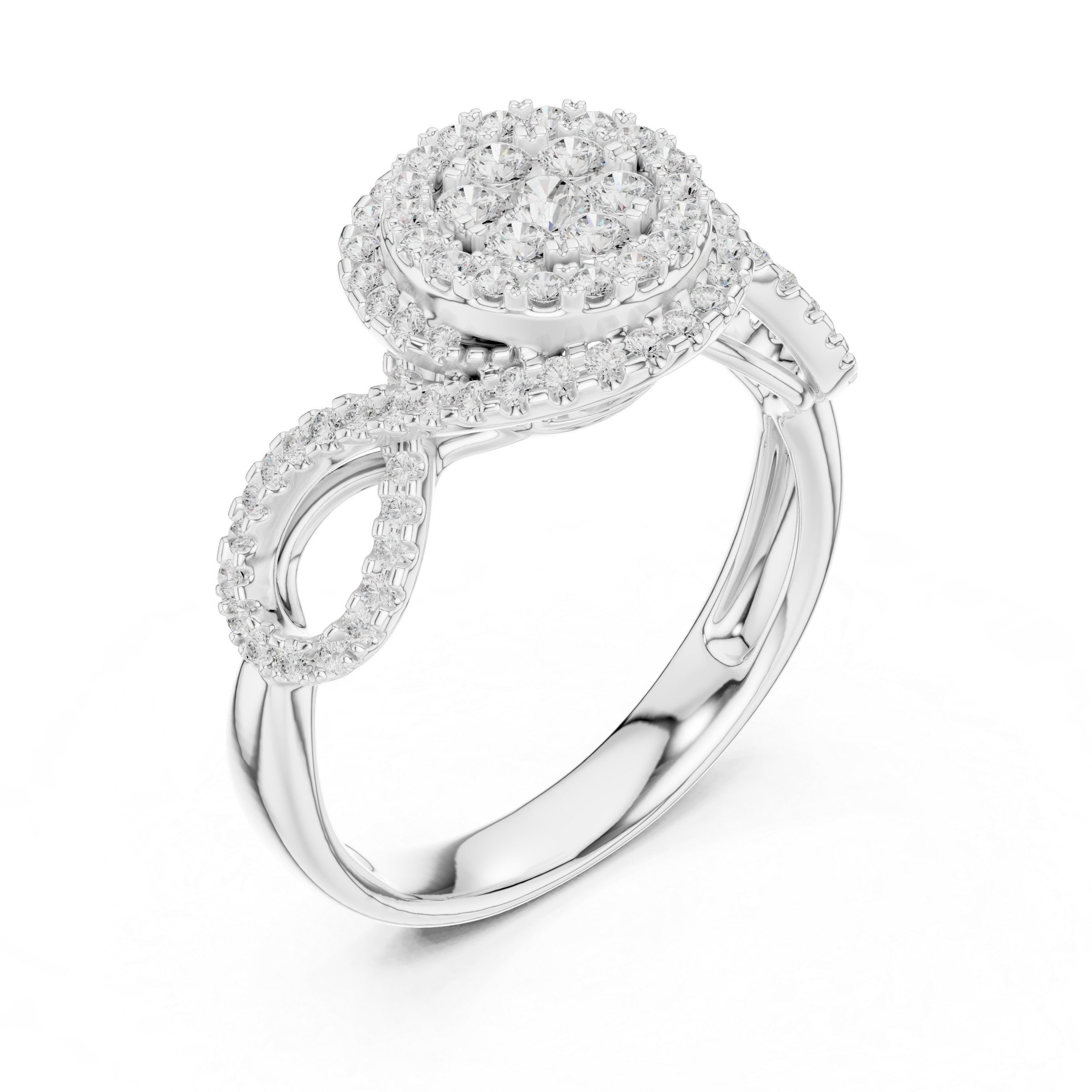 Round Diamond Halo Engagement Ring