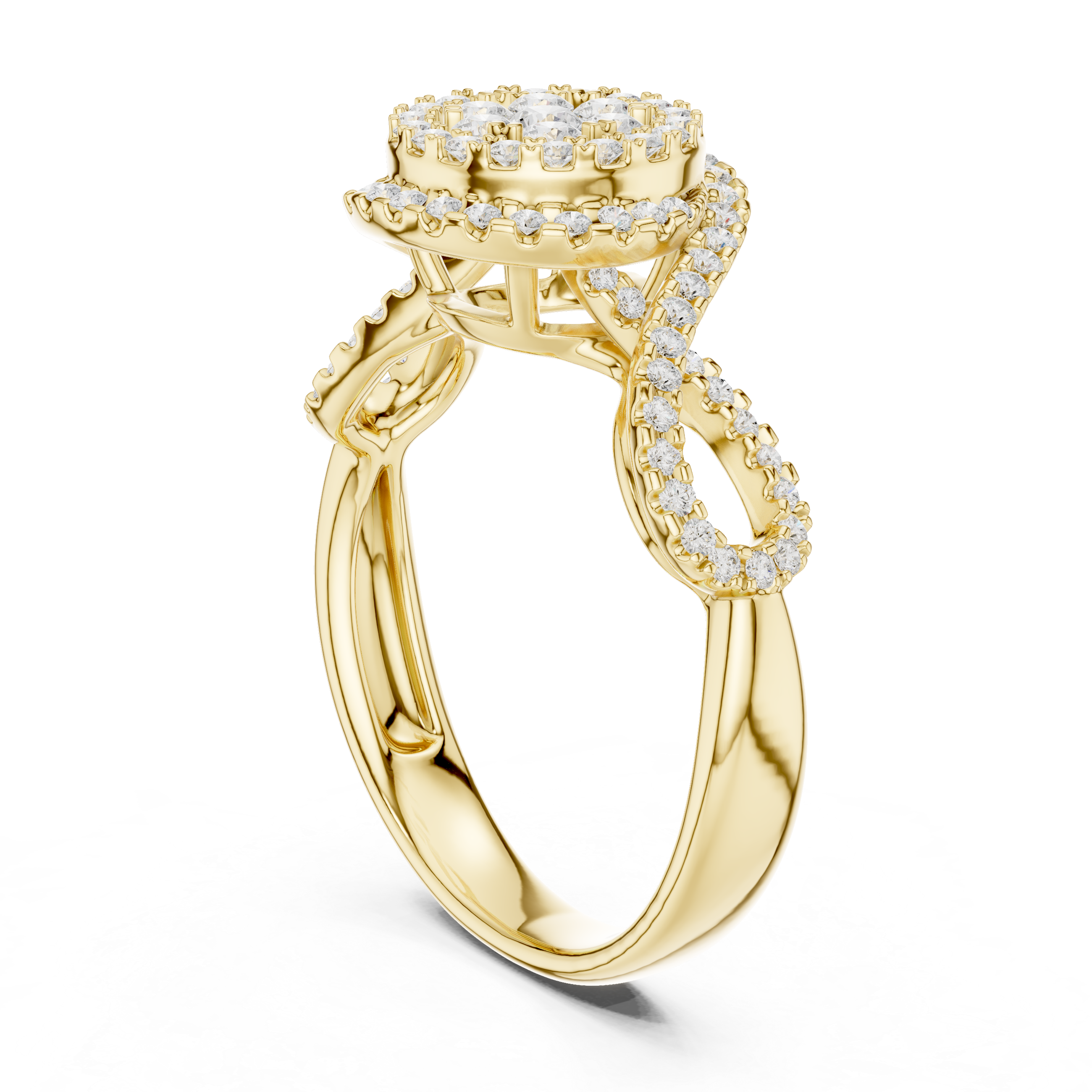 Round Diamond Halo Engagement Ring