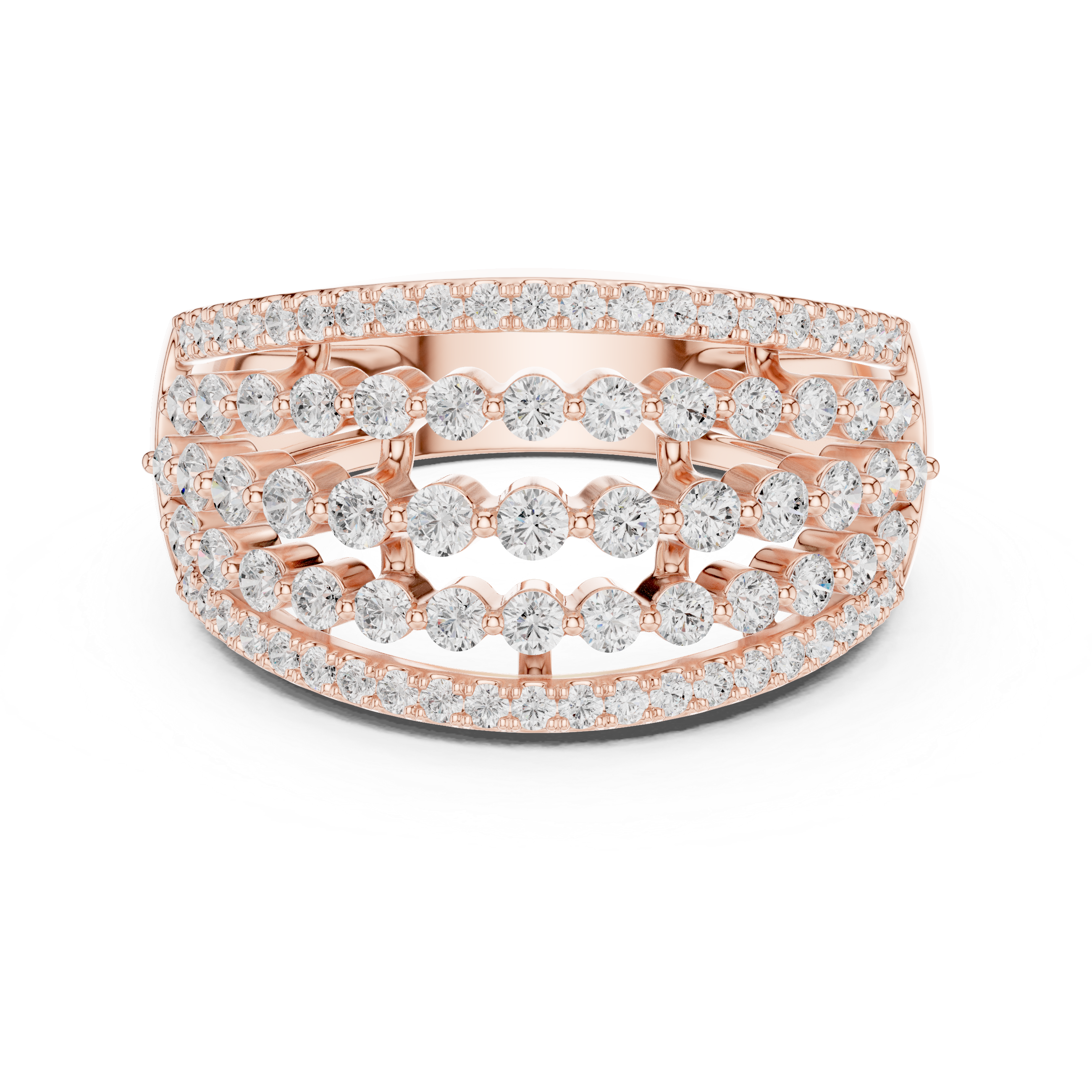 Multi Row Diamond Statement Ring