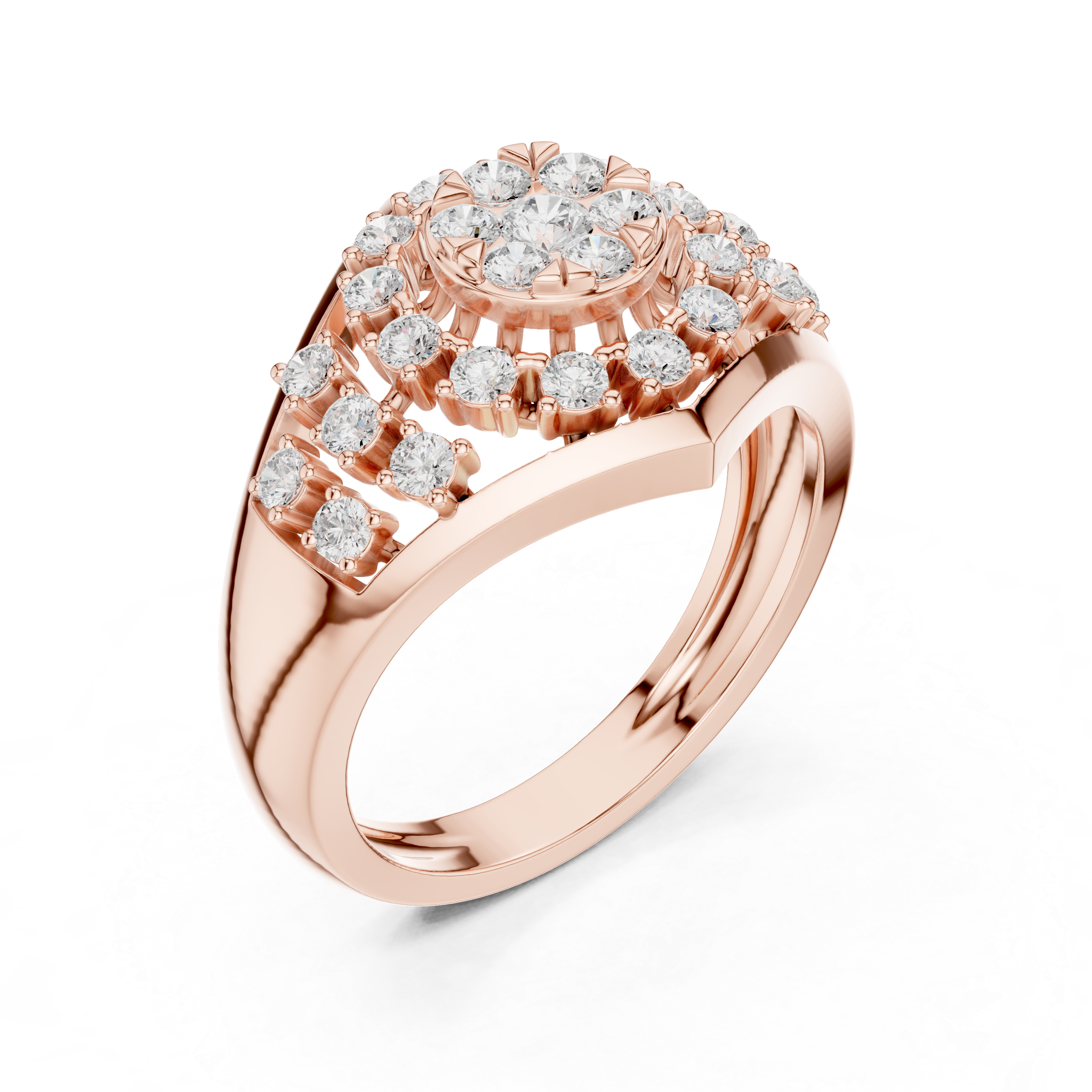 Vintage Diamond Cluster Cocktail Ring