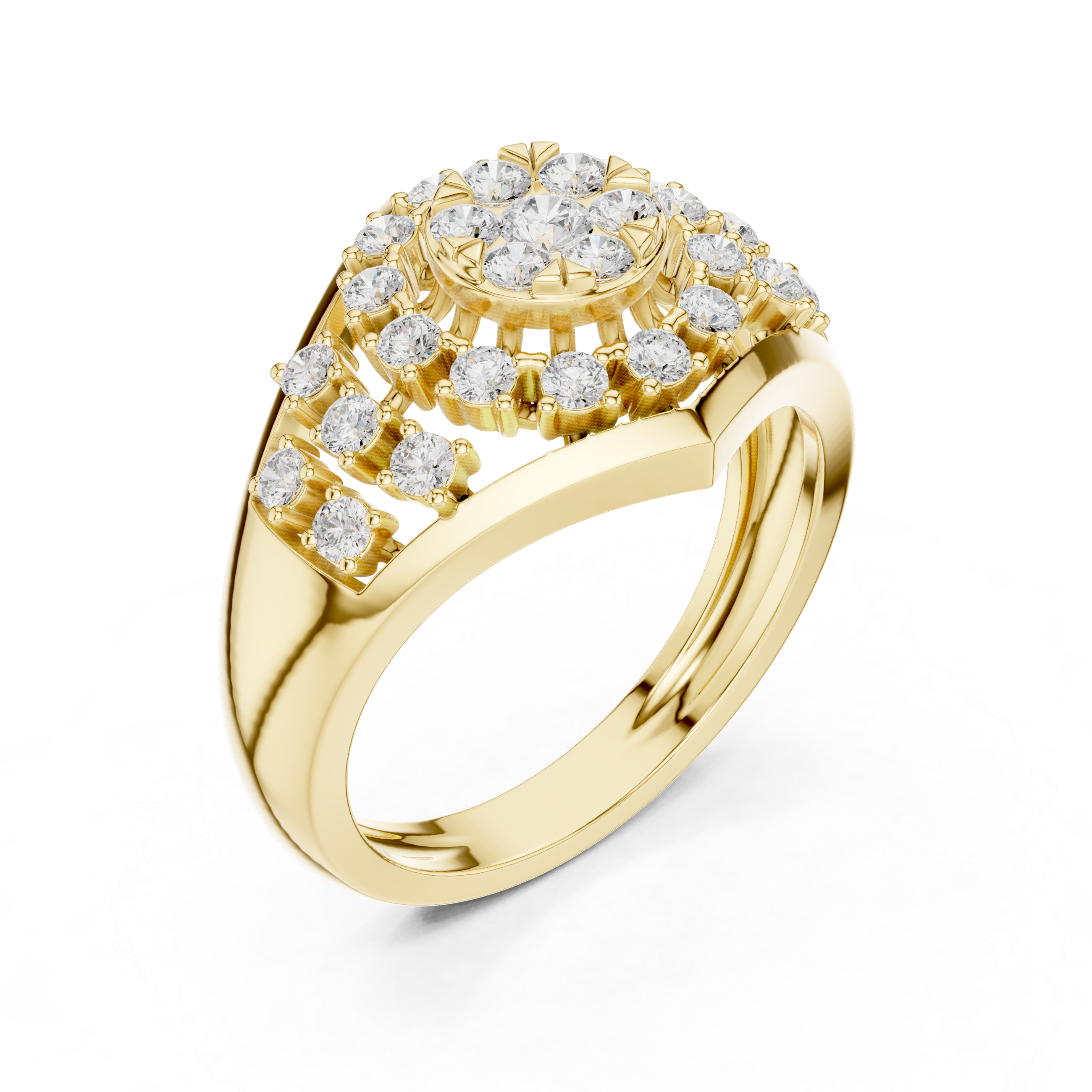 Vintage Diamond Cluster Cocktail Ring