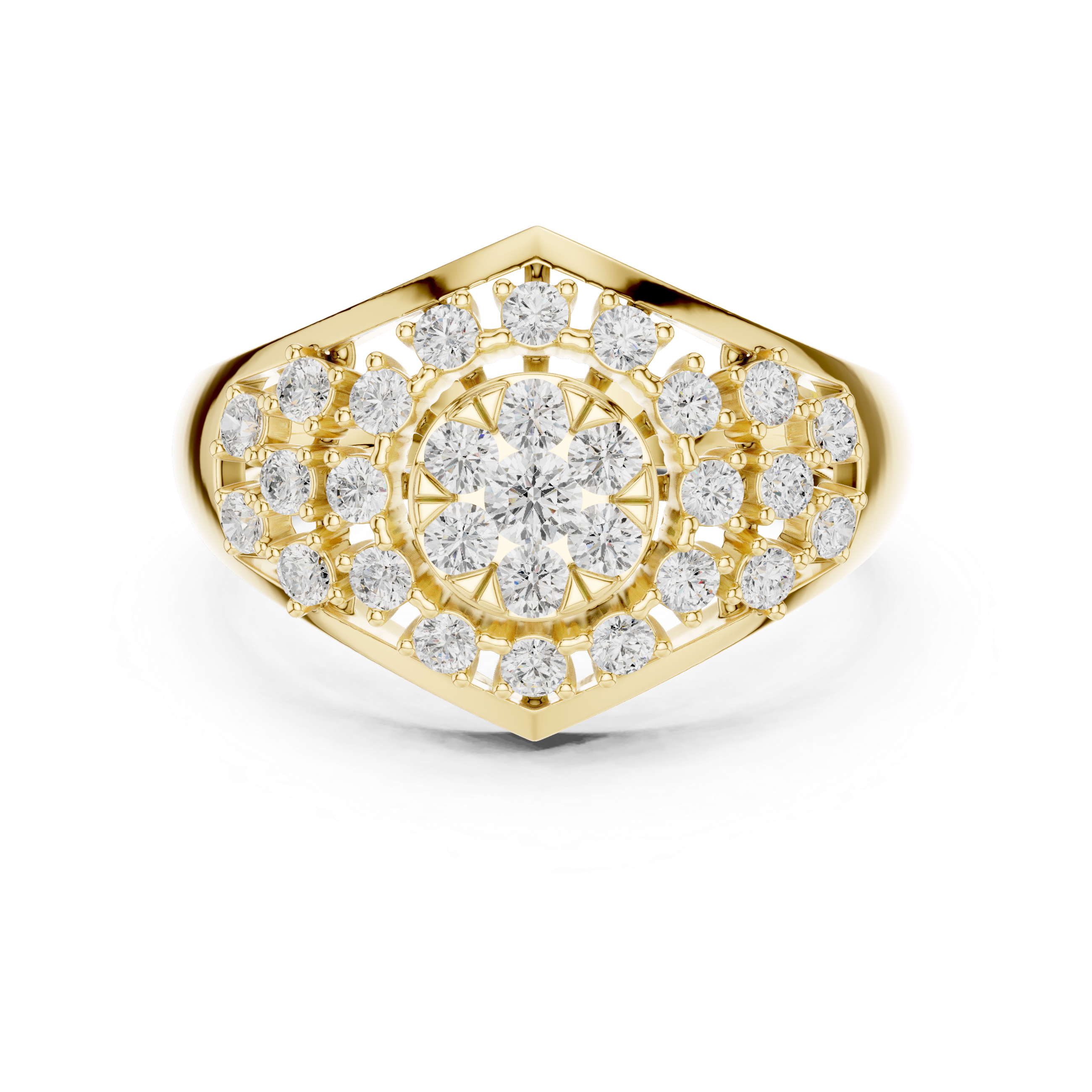 Vintage Diamond Cluster Cocktail Ring