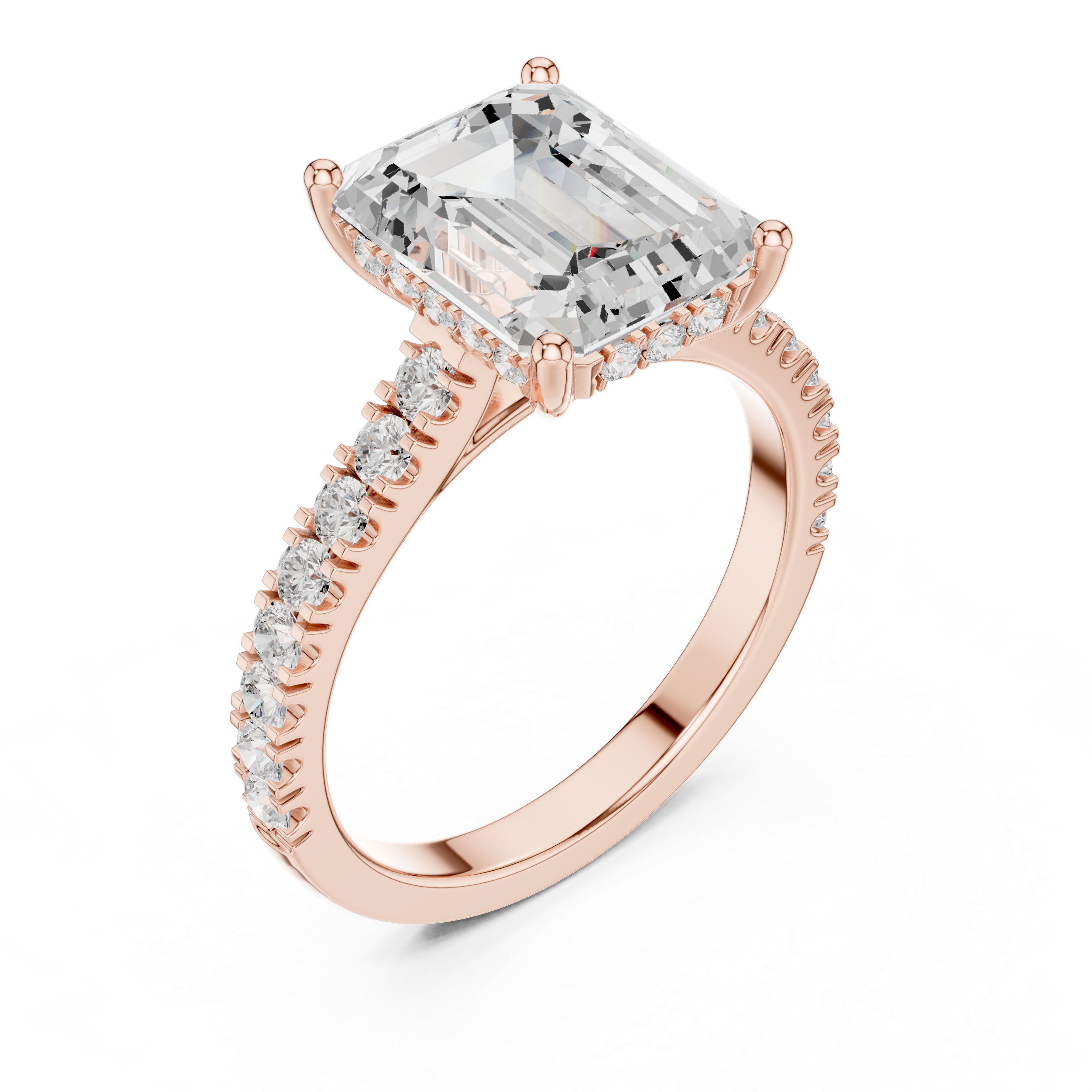 Emerald Cut Solitaire Diamond Engagement Ring