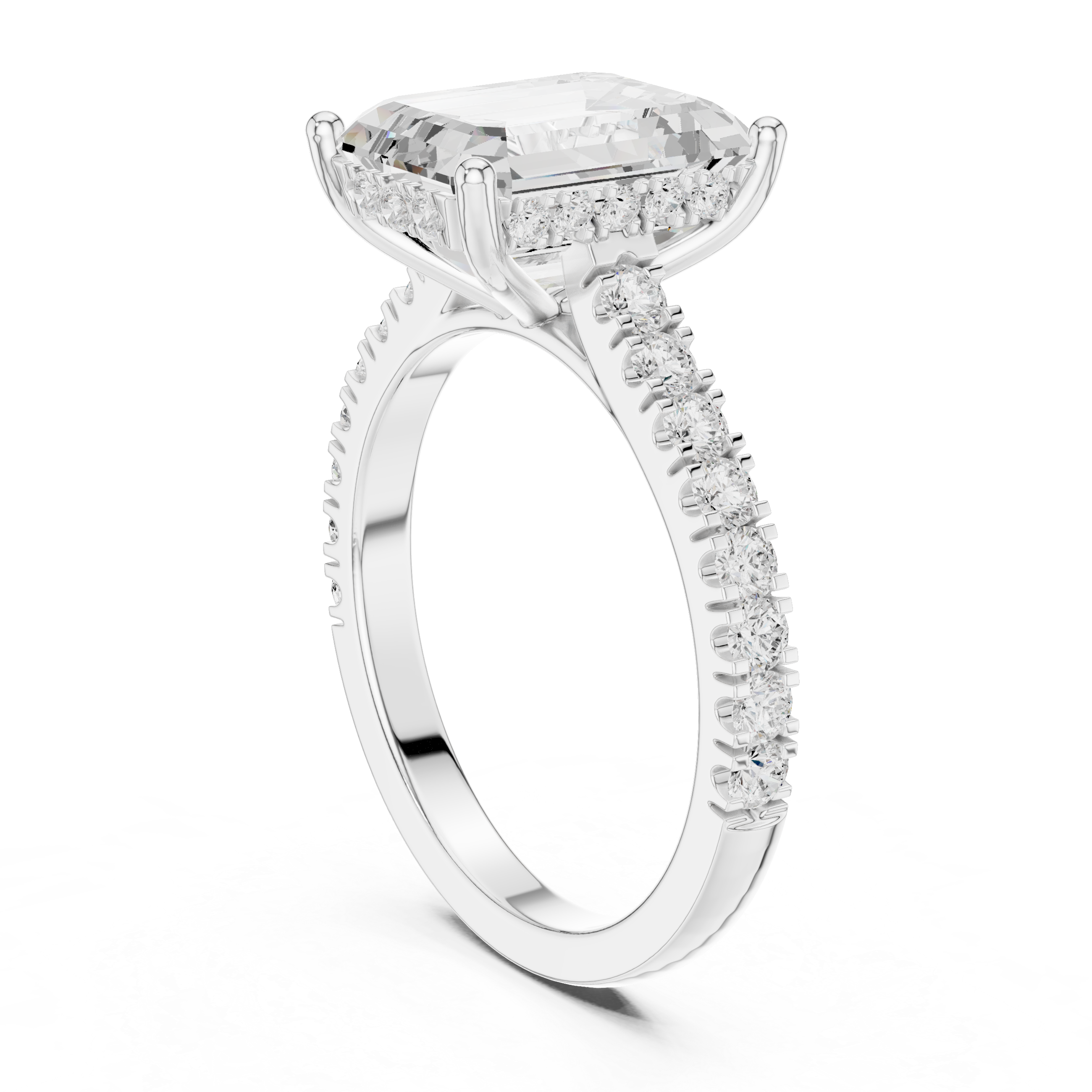 Emerald Cut Solitaire Diamond Engagement Ring