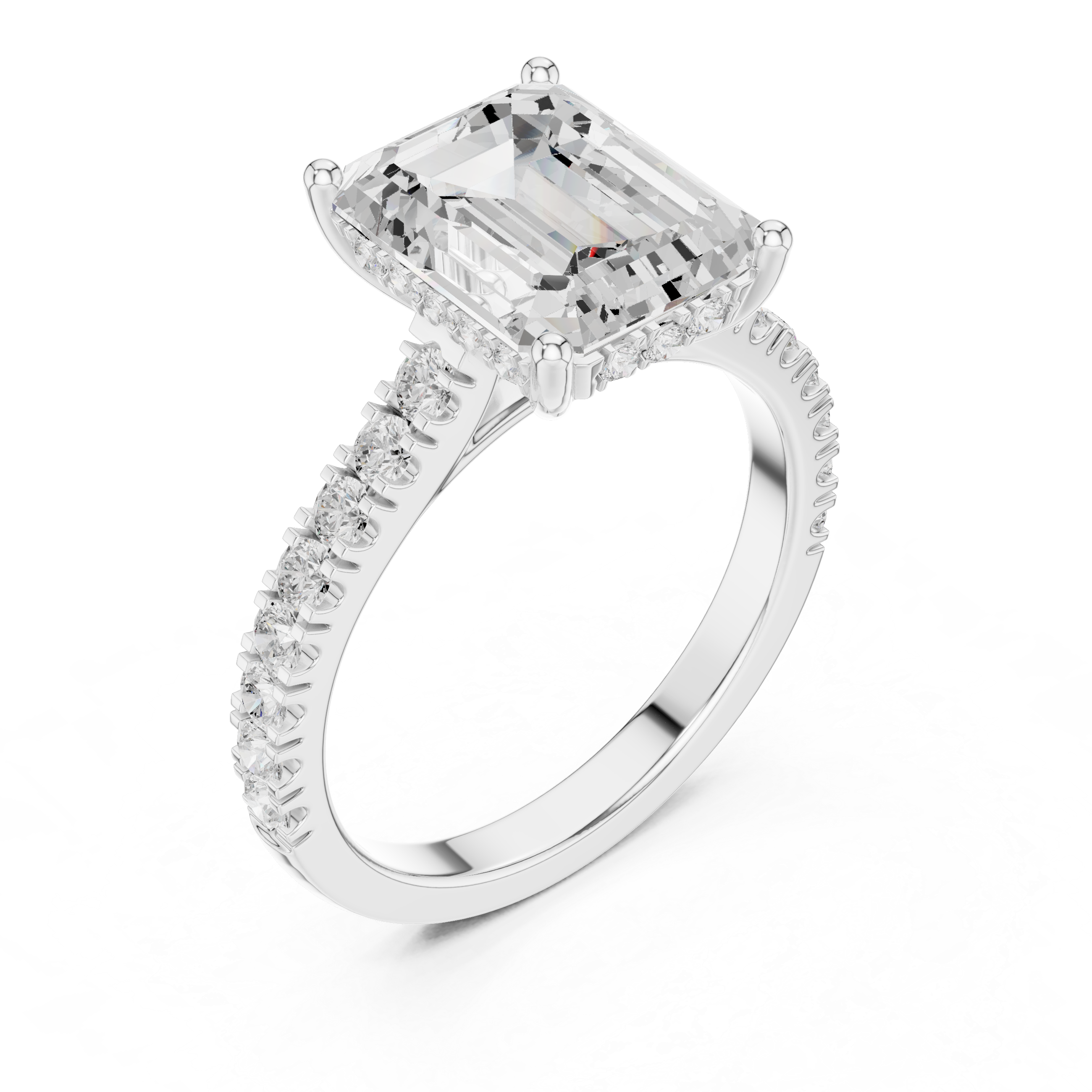 Emerald Cut Solitaire Diamond Engagement Ring